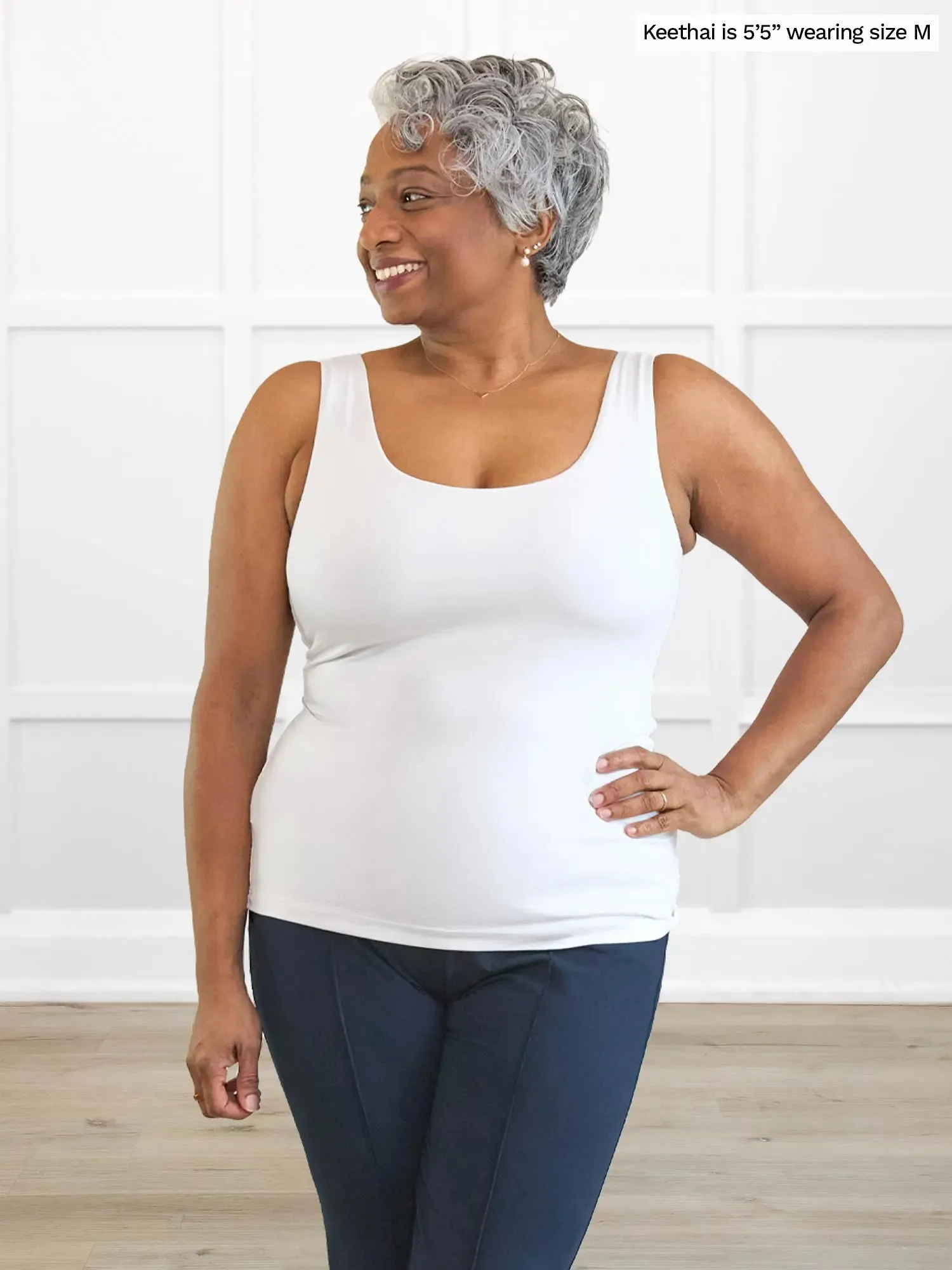Amina reversible neckline shelf bra tank