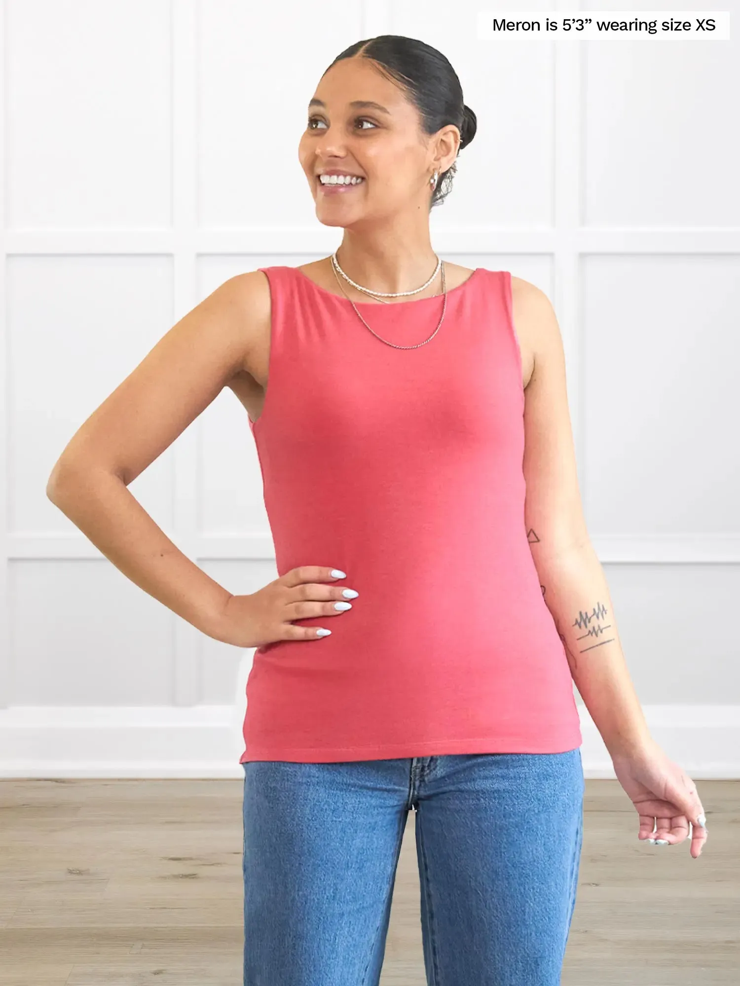 Amina reversible neckline shelf bra tank