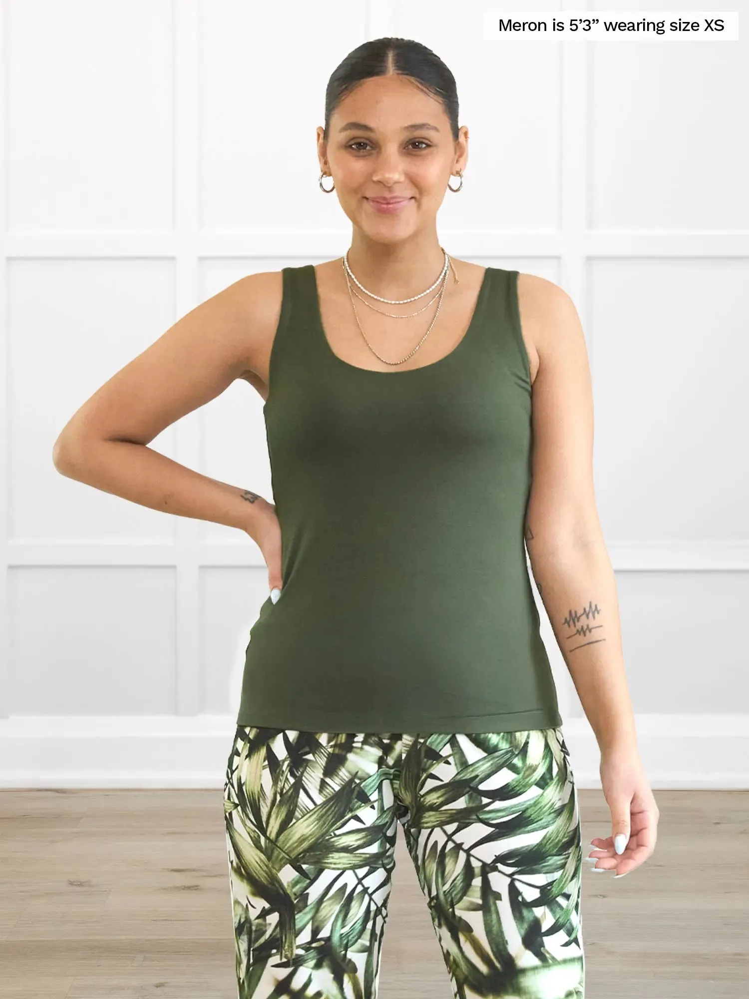 Amina reversible neckline shelf bra tank