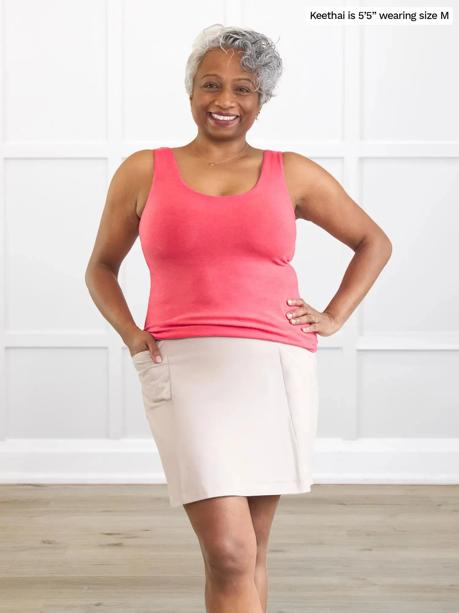 Amina reversible neckline shelf bra tank