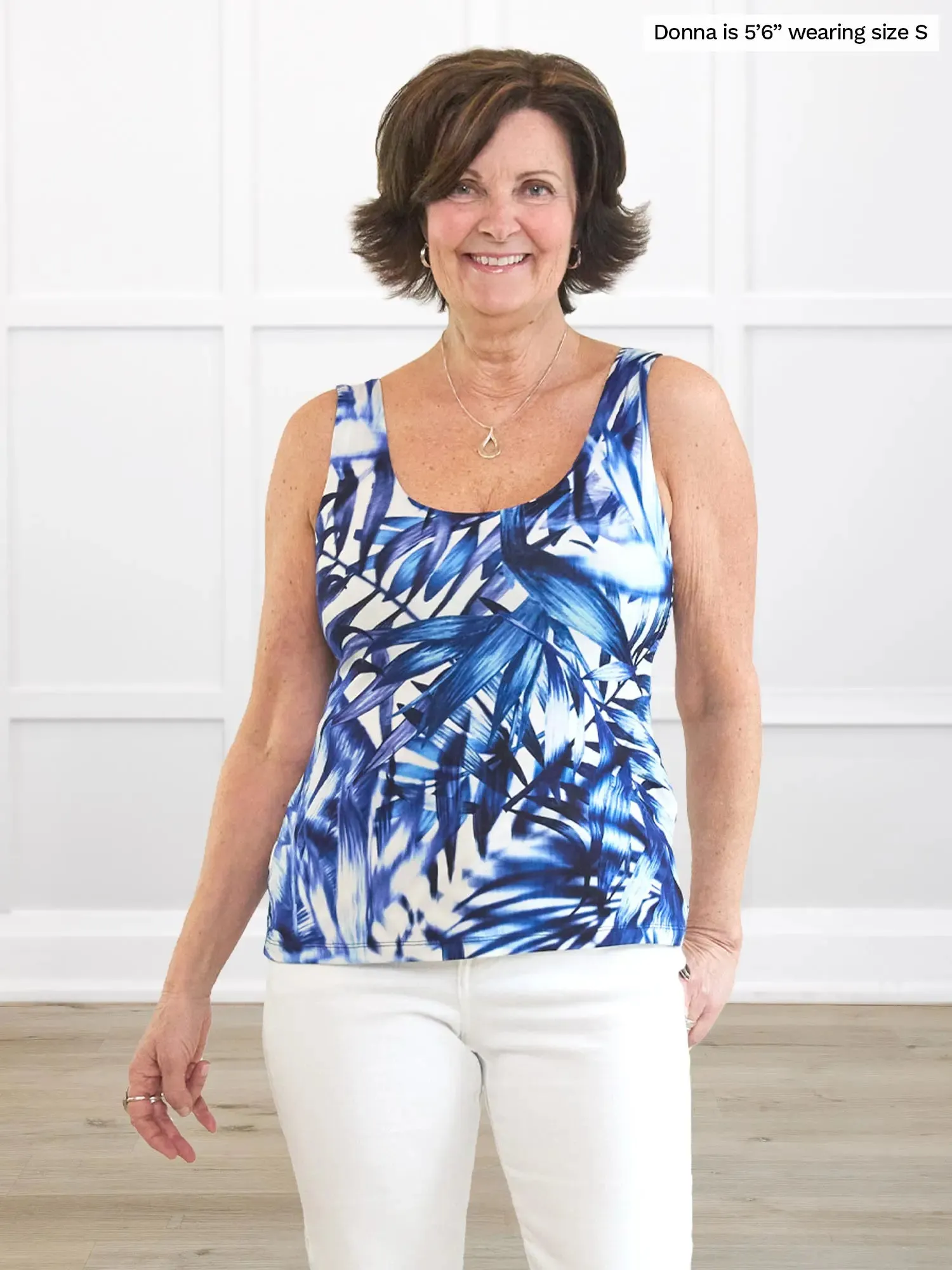 Amina reversible neckline shelf bra tank