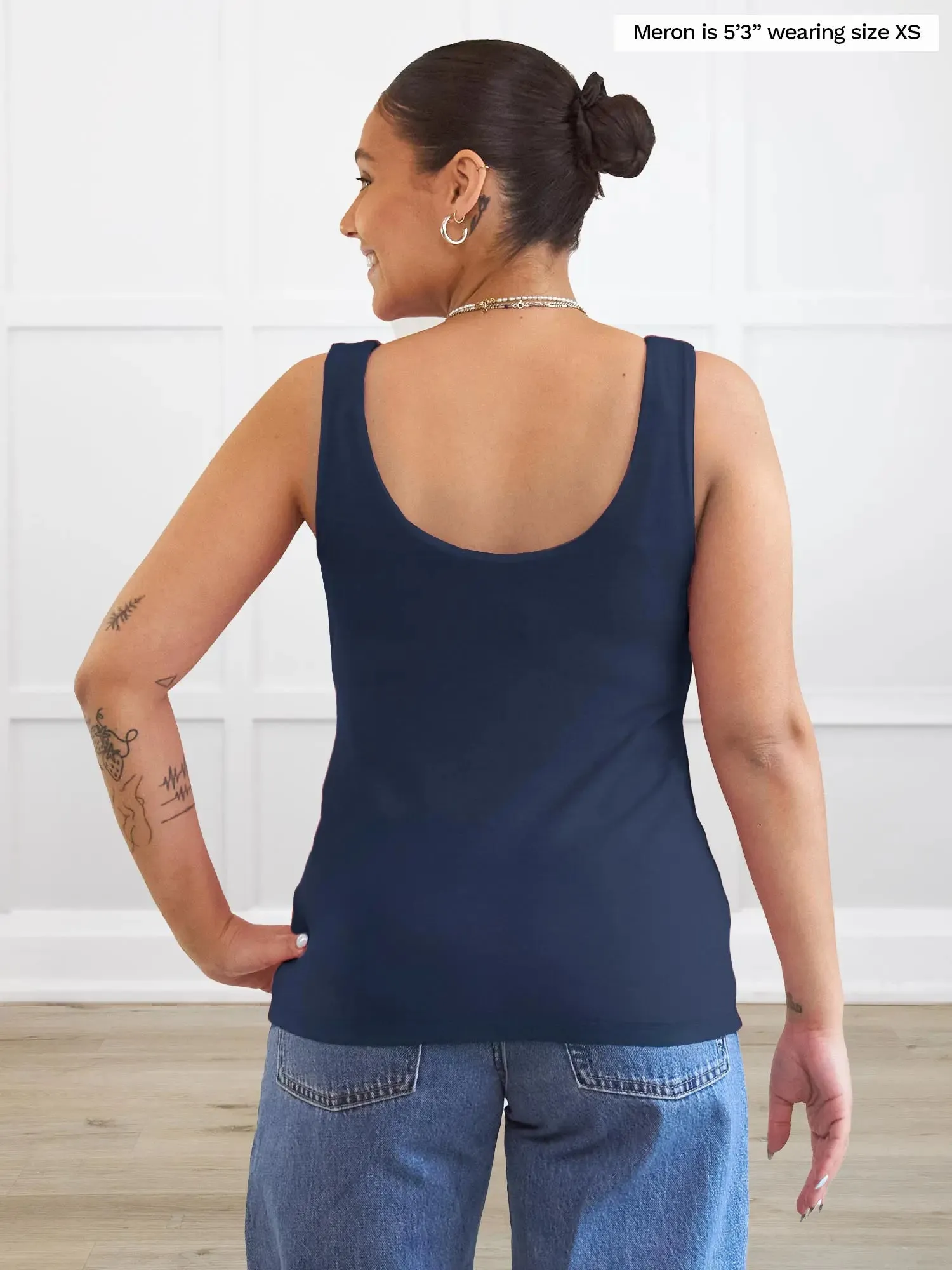 Amina reversible neckline shelf bra tank
