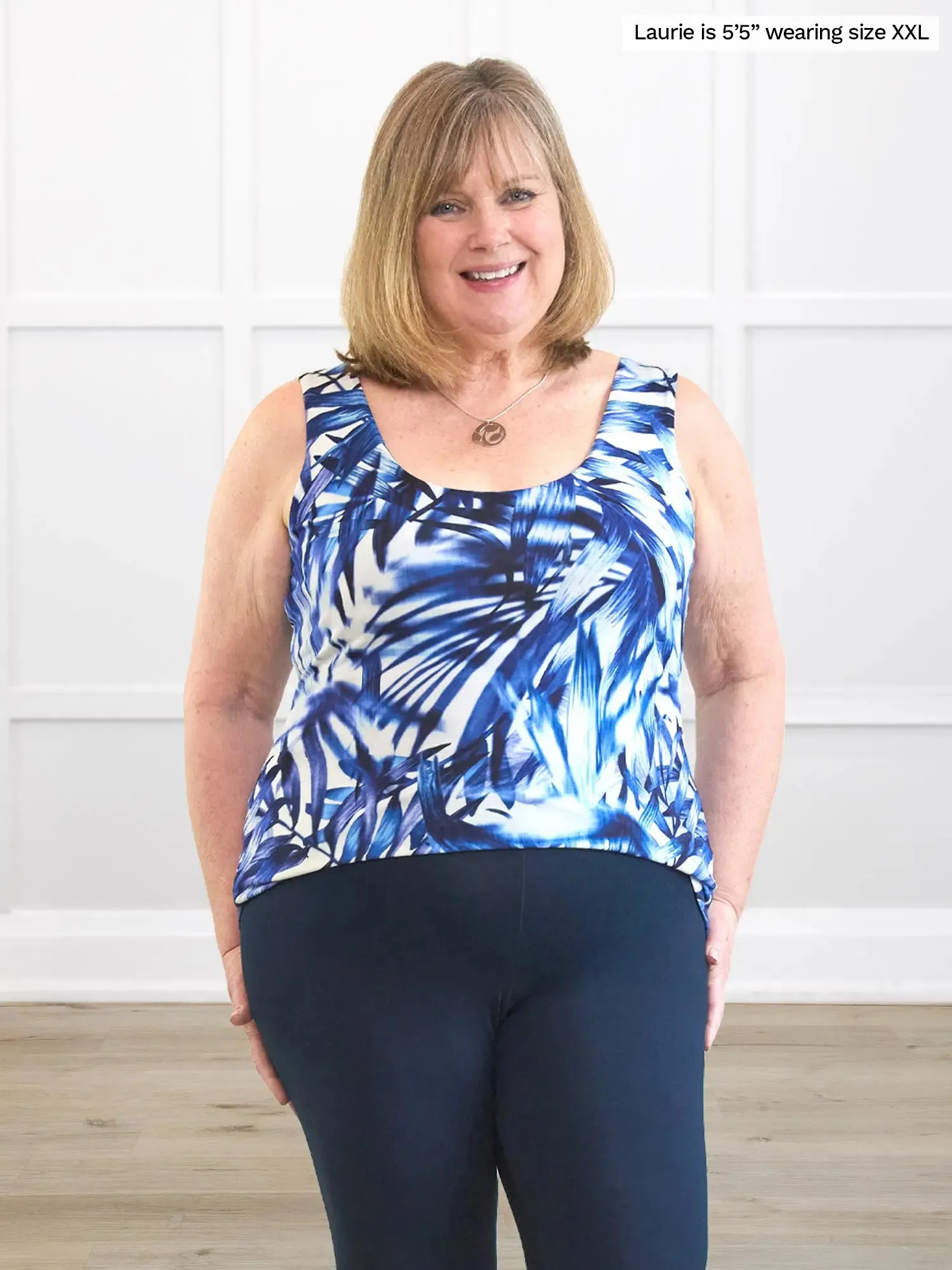 Amina reversible neckline shelf bra tank