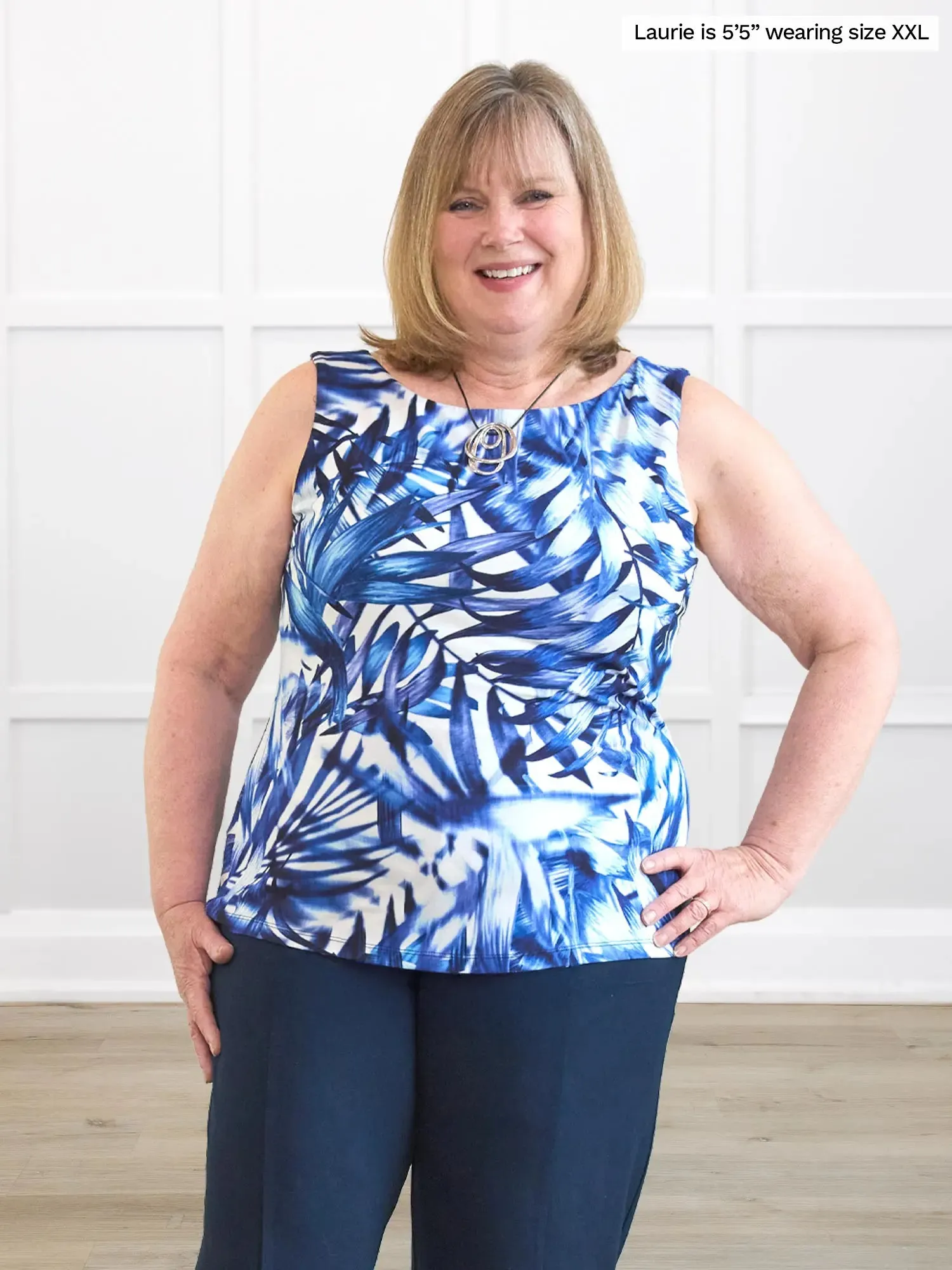 Amina reversible neckline shelf bra tank