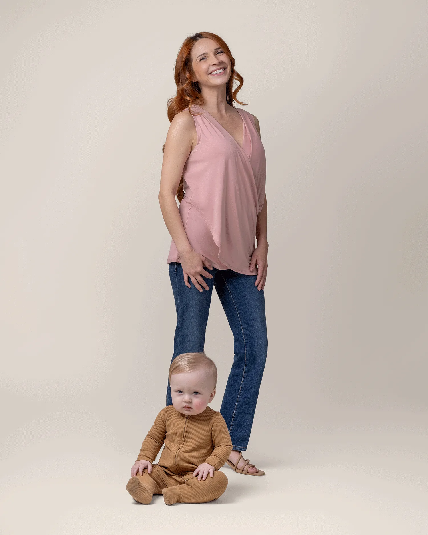 Bamboo Draped Nursing Tank | Light Mauve