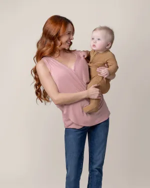 Bamboo Draped Nursing Tank | Light Mauve