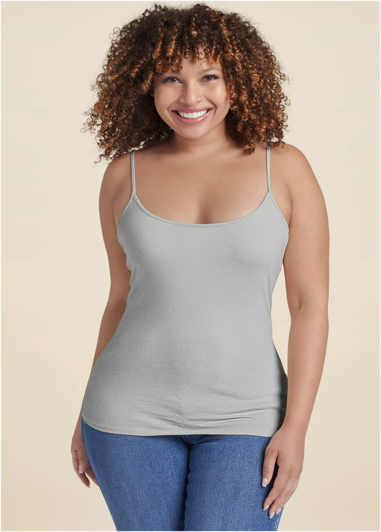 Basic Cami Two Pack - Heather Grey & Nude