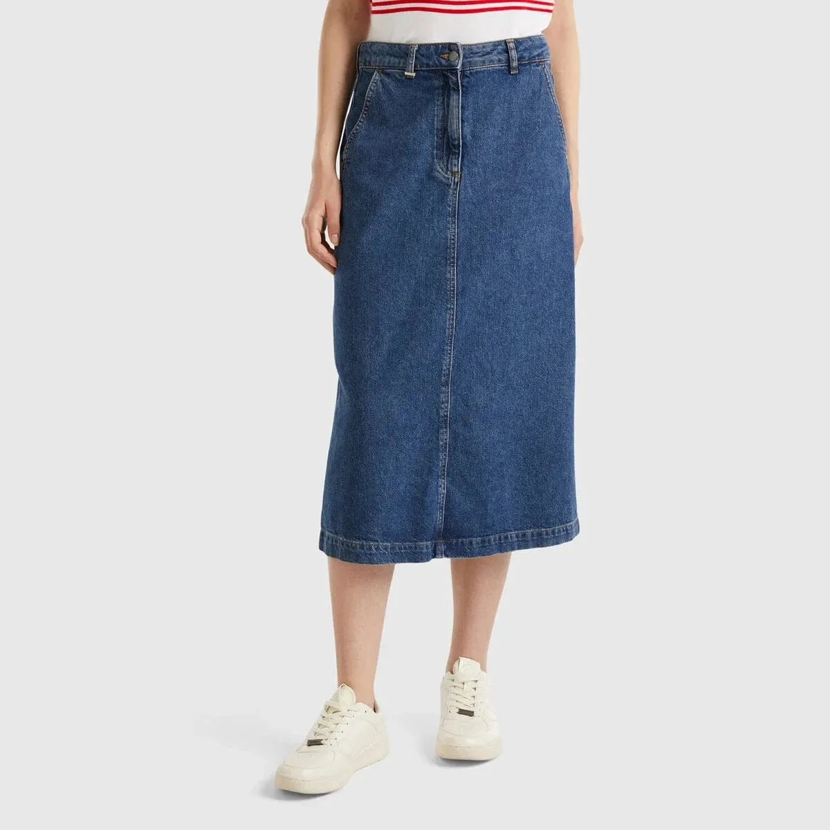 Benetton Denim Midi Skirt