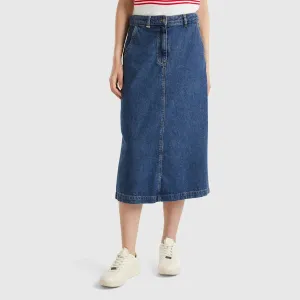 Benetton Denim Midi Skirt