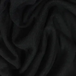 Black Bamboo/Spandex Feather Jersey Fabric - 150 GSM