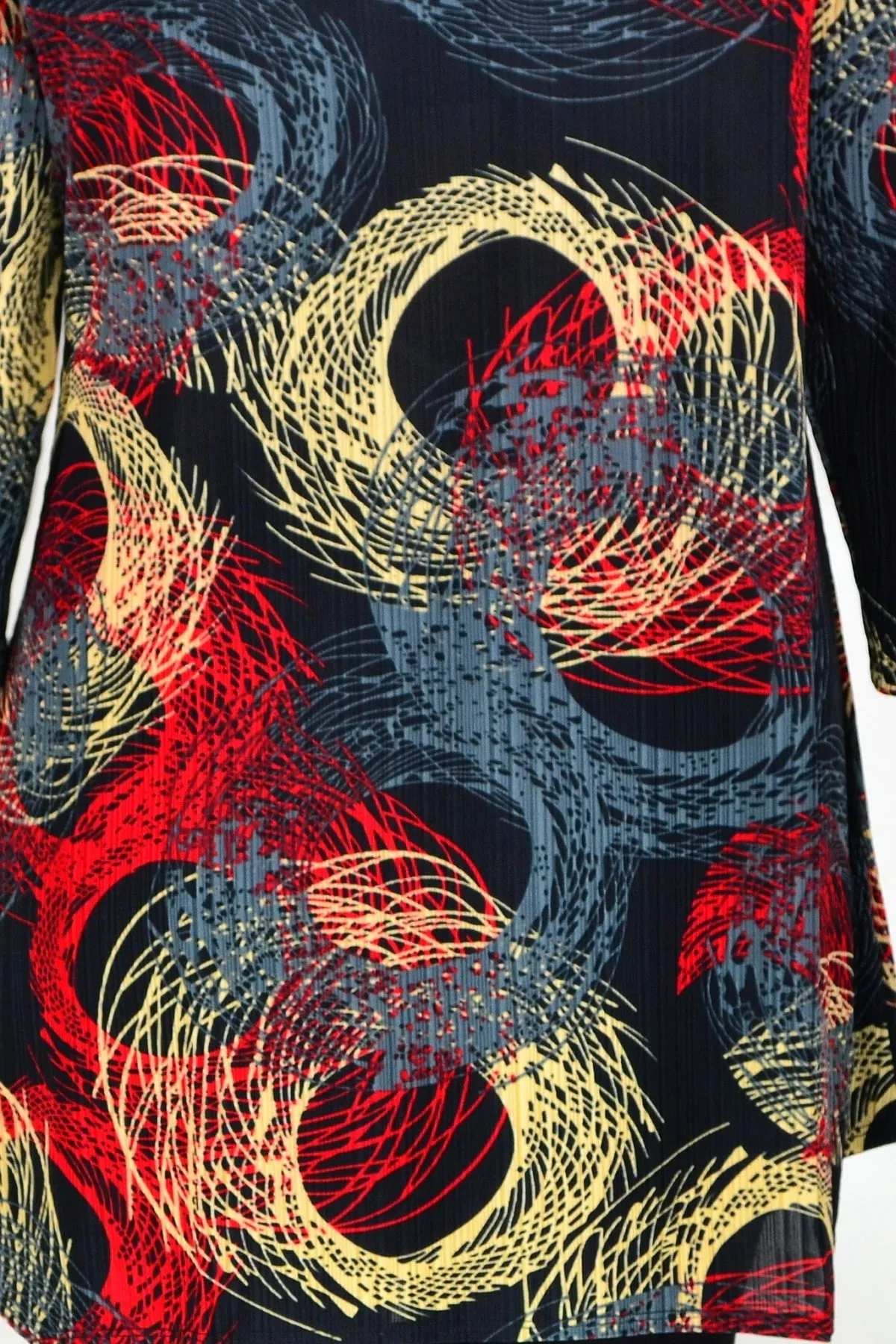 Black Tunic Top Circular Print