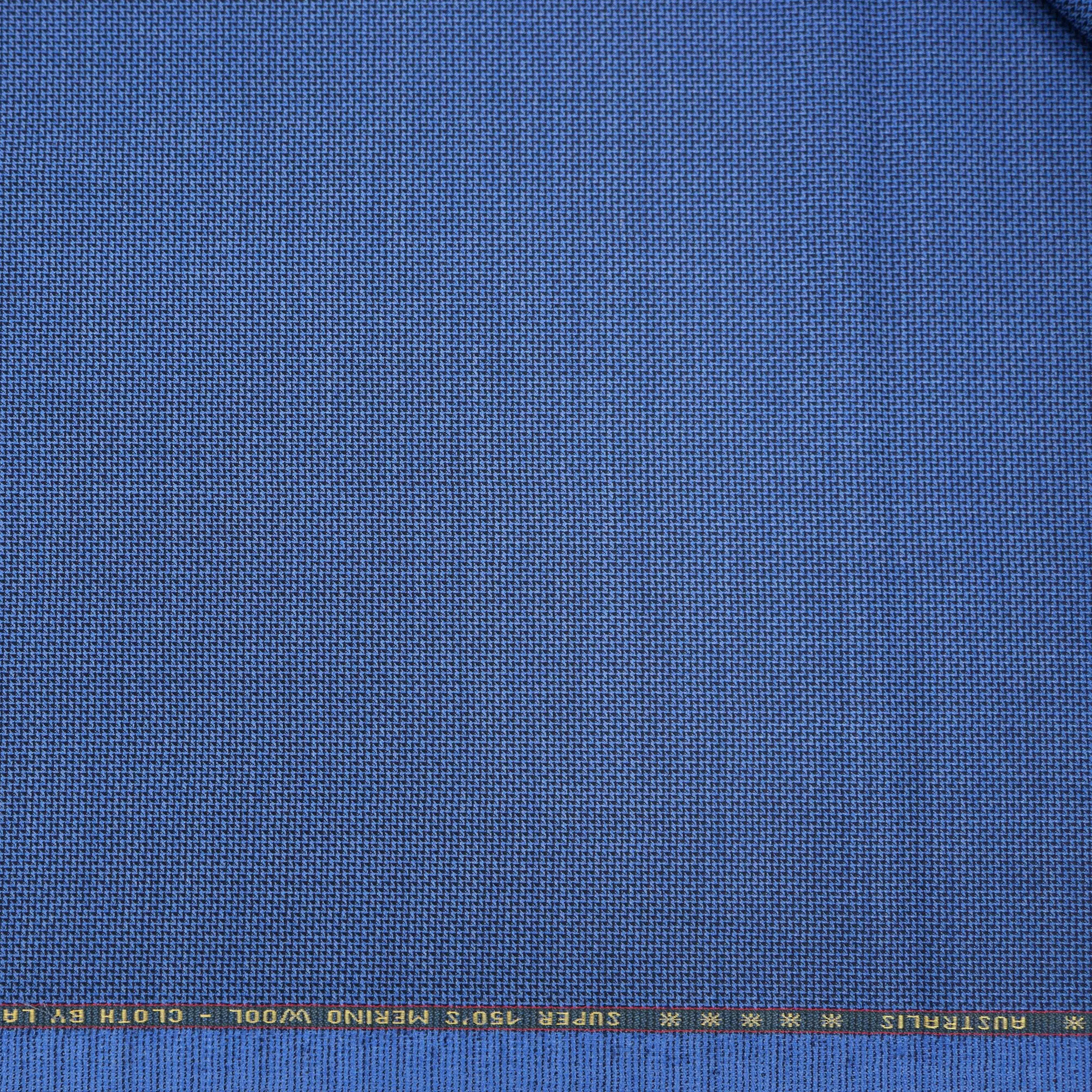 Blue Textured Weave Loro Piana Super 150's Wool Australis Fabric