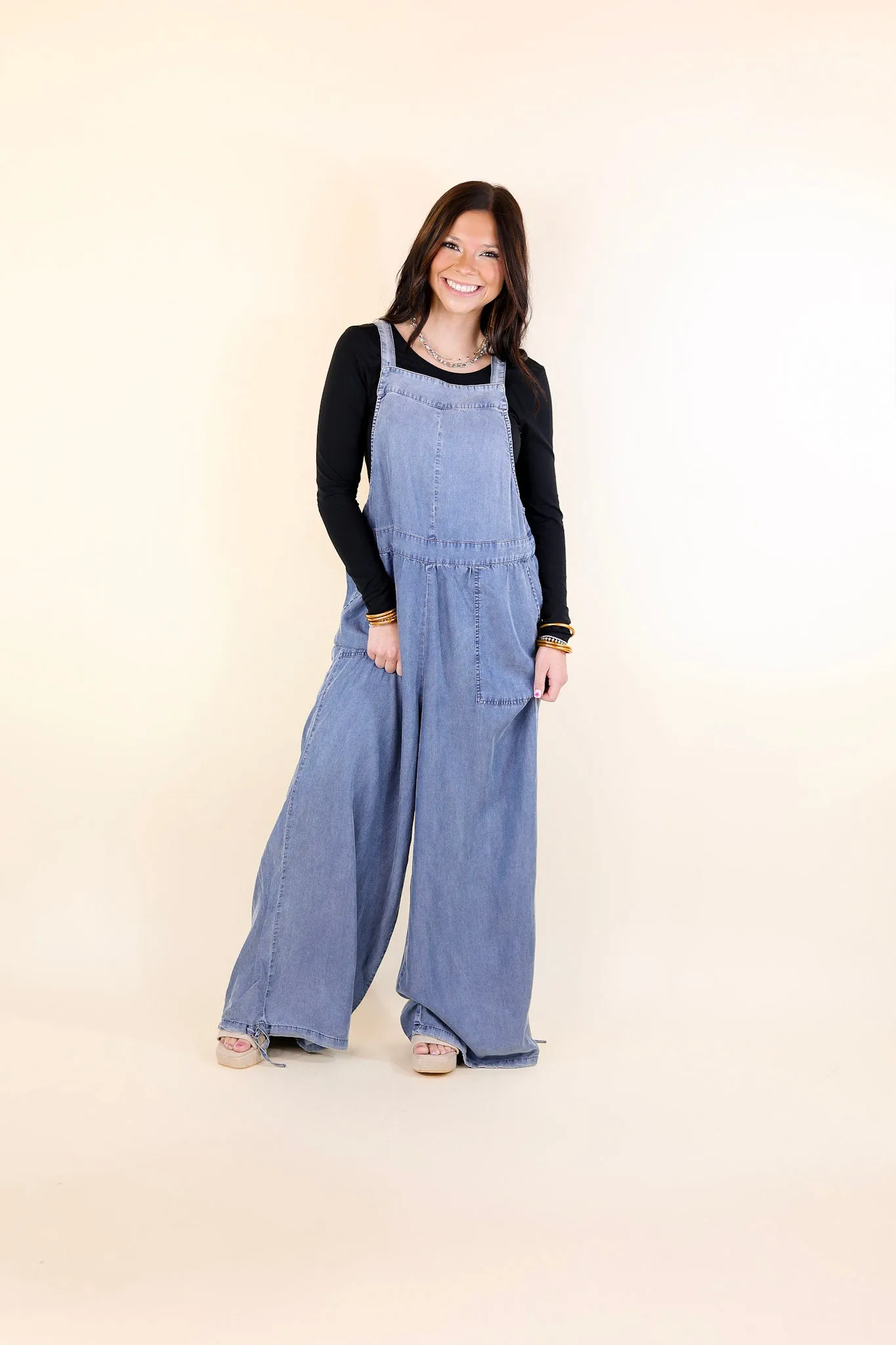 Casual Couture Denim Jumpsuit in Medium Wash