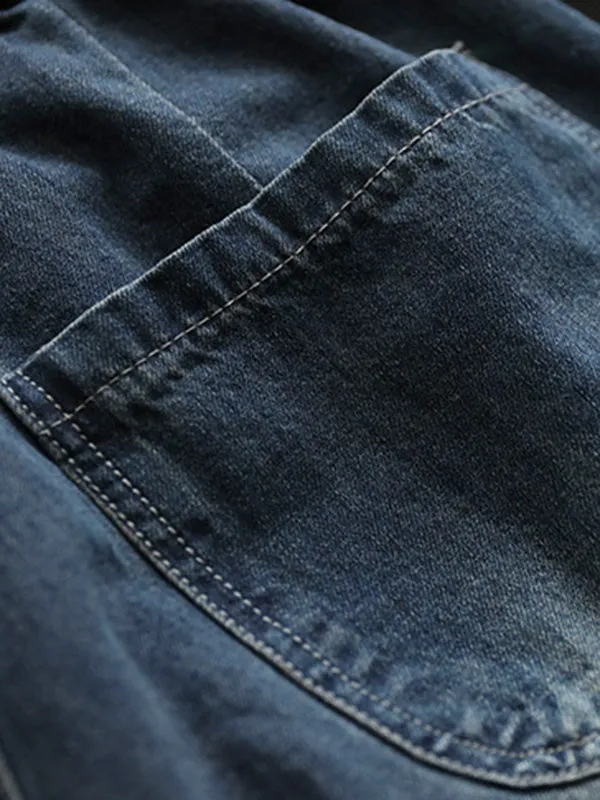Chicmy-Vintage Loose Embroidered Elasticity Harem Jean Pants Bottoms