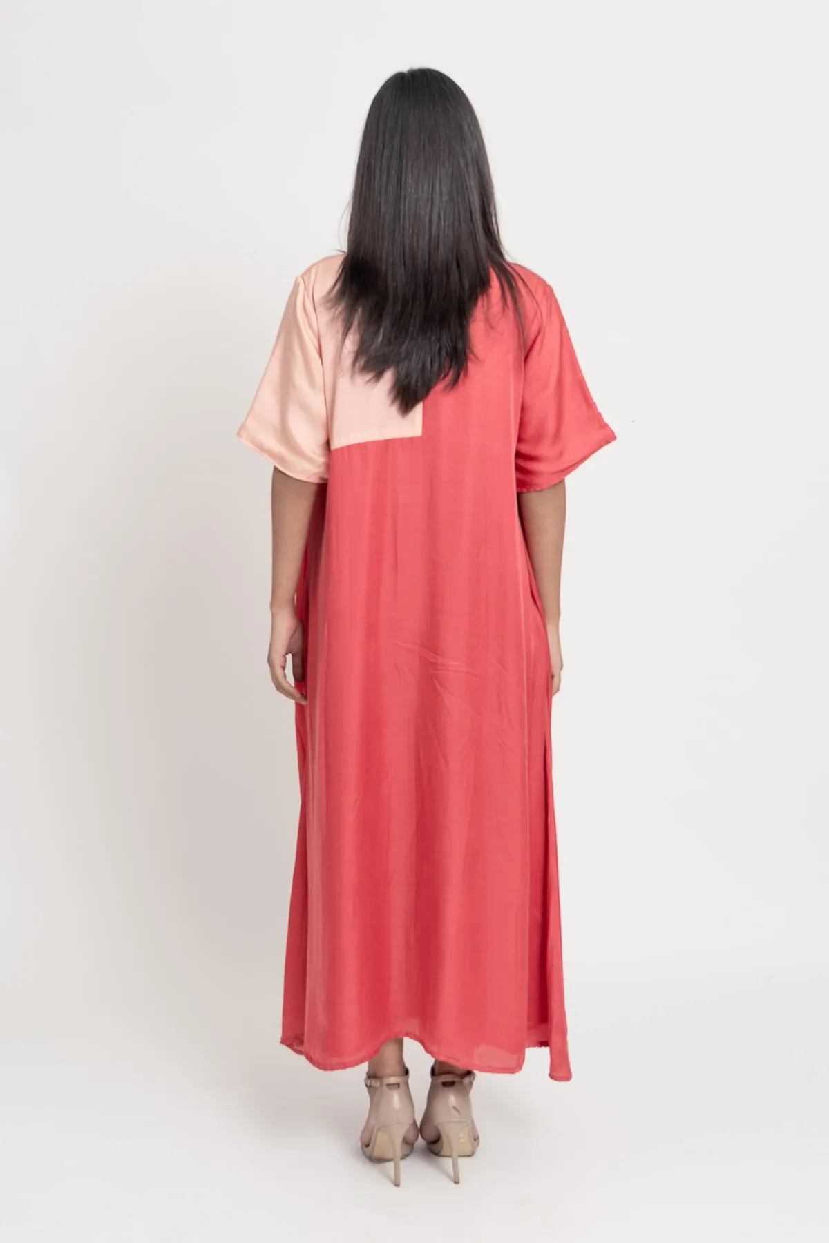 Coral Color Blocked Tunic