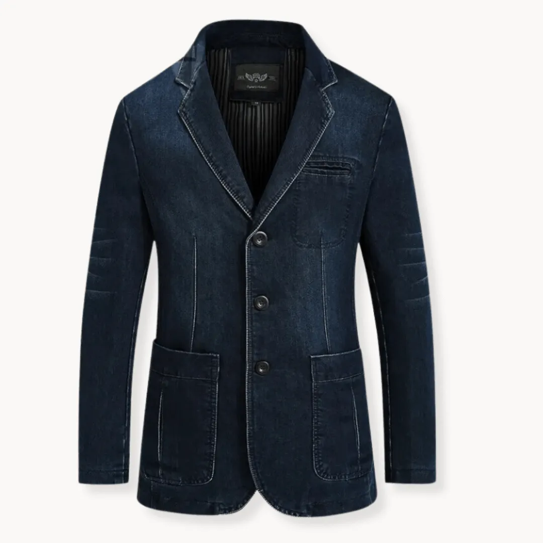 Cotton Denim Blazer Jacket