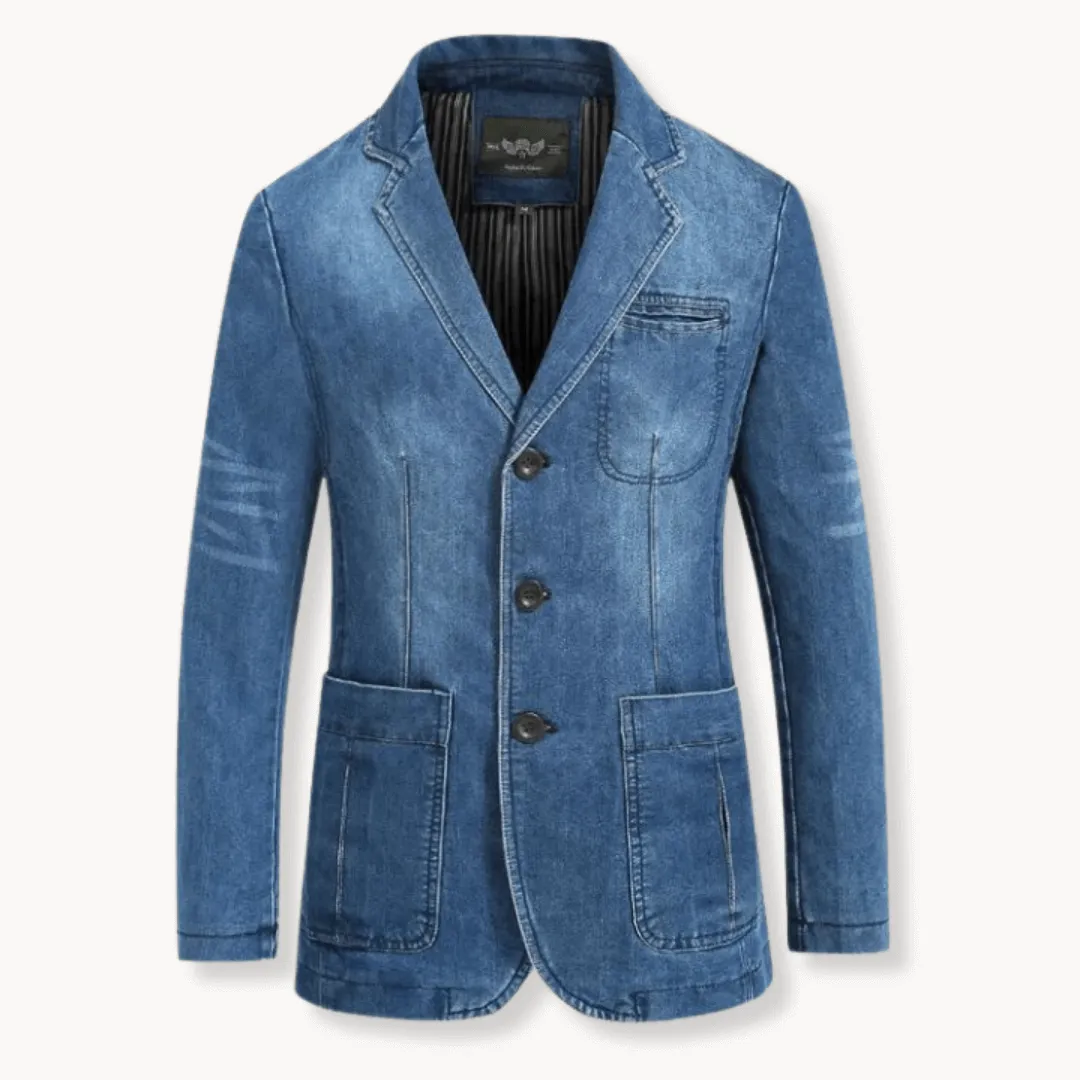Cotton Denim Blazer Jacket