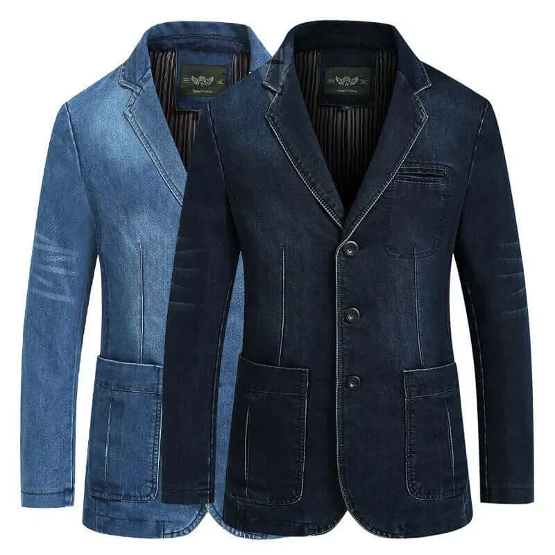 Cotton Denim Blazer Jacket