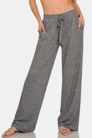 Cozy Chic Wide-Leg Pants - Black