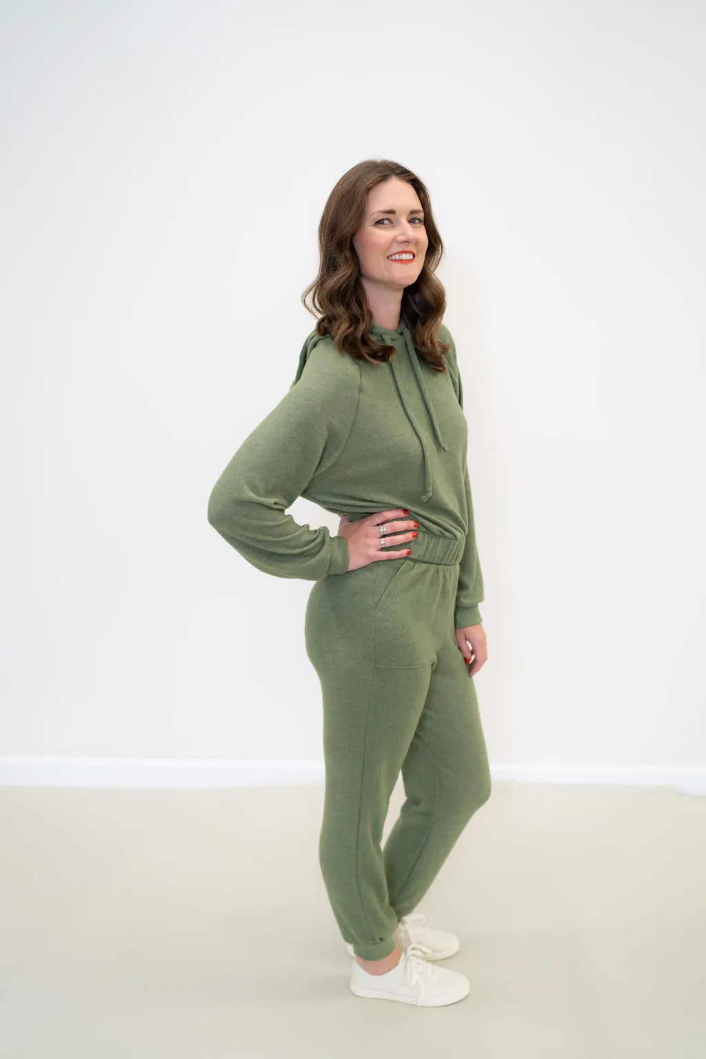 Dakota Cozy Sweatpants - Heathered Moss