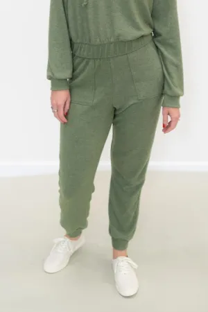 Dakota Cozy Sweatpants - Heathered Moss