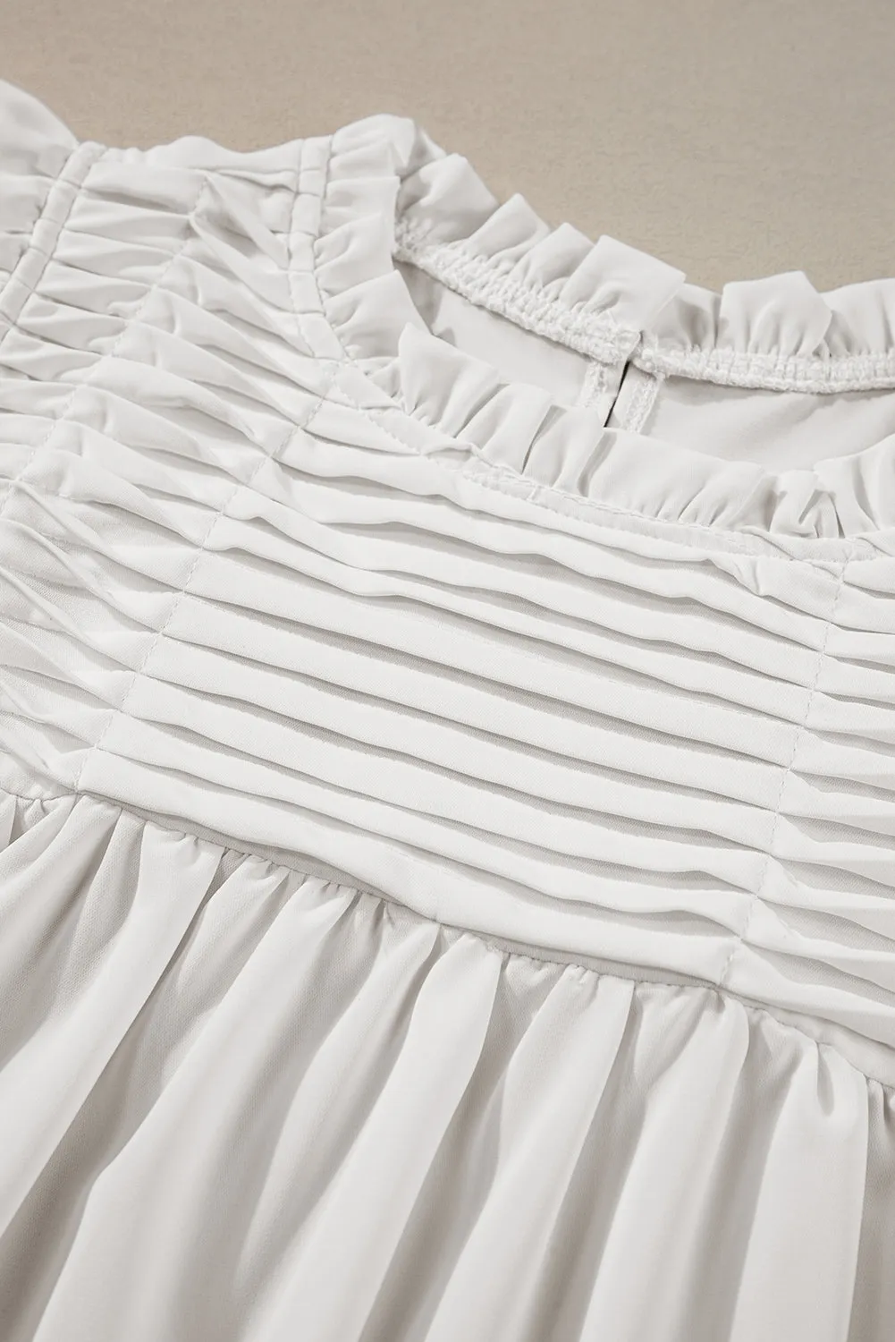 Dayana Ruffled Flutter Sleeve Pleated Blouse by Threaded Pear