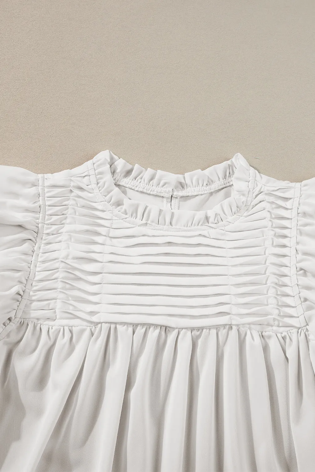 Dayana Ruffled Flutter Sleeve Pleated Blouse by Threaded Pear