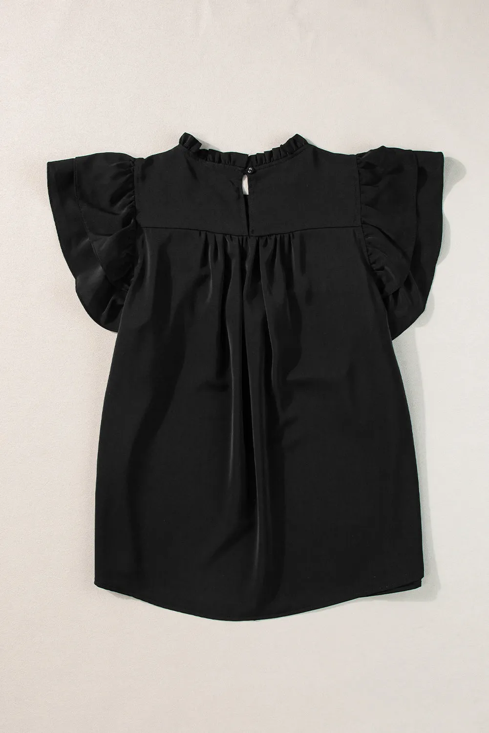 Dayana Ruffled Flutter Sleeve Pleated Blouse by Threaded Pear