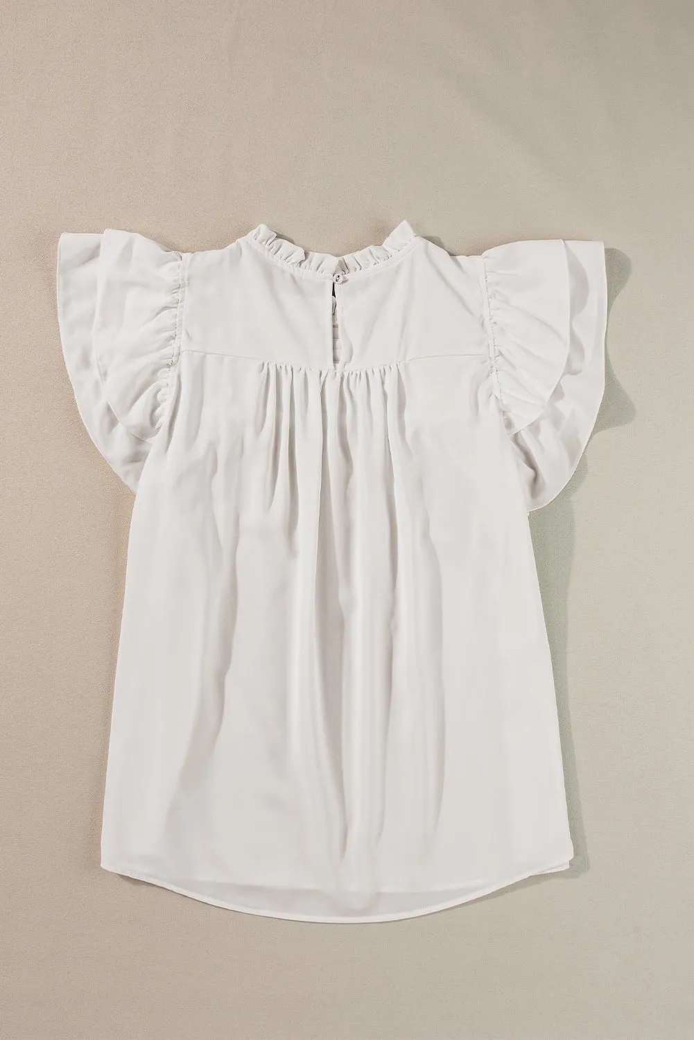 Dayana Ruffled Flutter Sleeve Pleated Blouse by Threaded Pear
