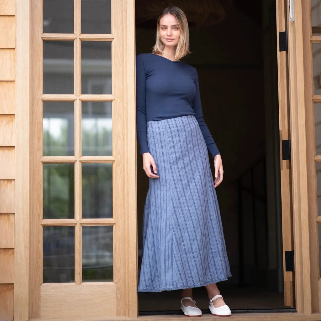 Detailed Chambray Skirt | Blue [Final Sale]