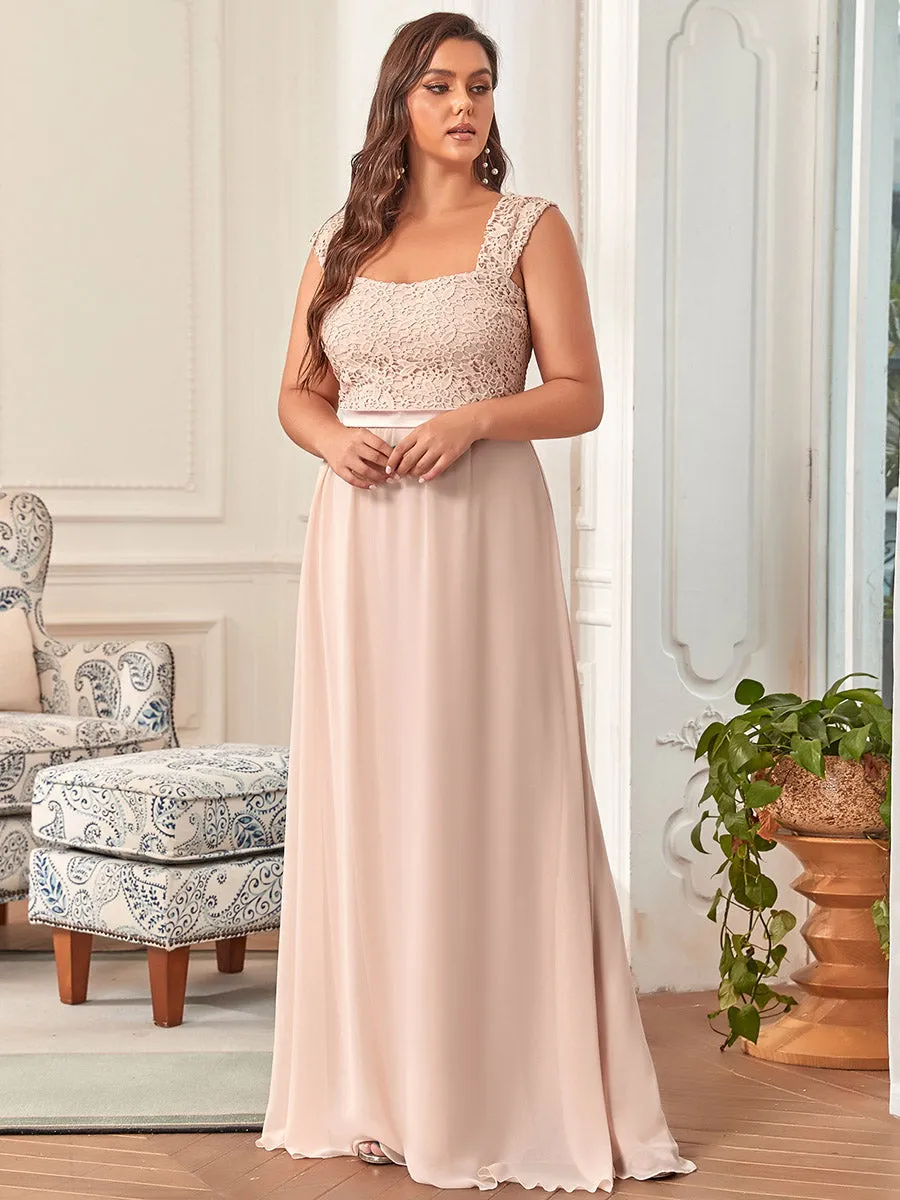 Elegant A Line Chiffon Wholesale Bridesmaid Dress With Lace Bodice EZ07704