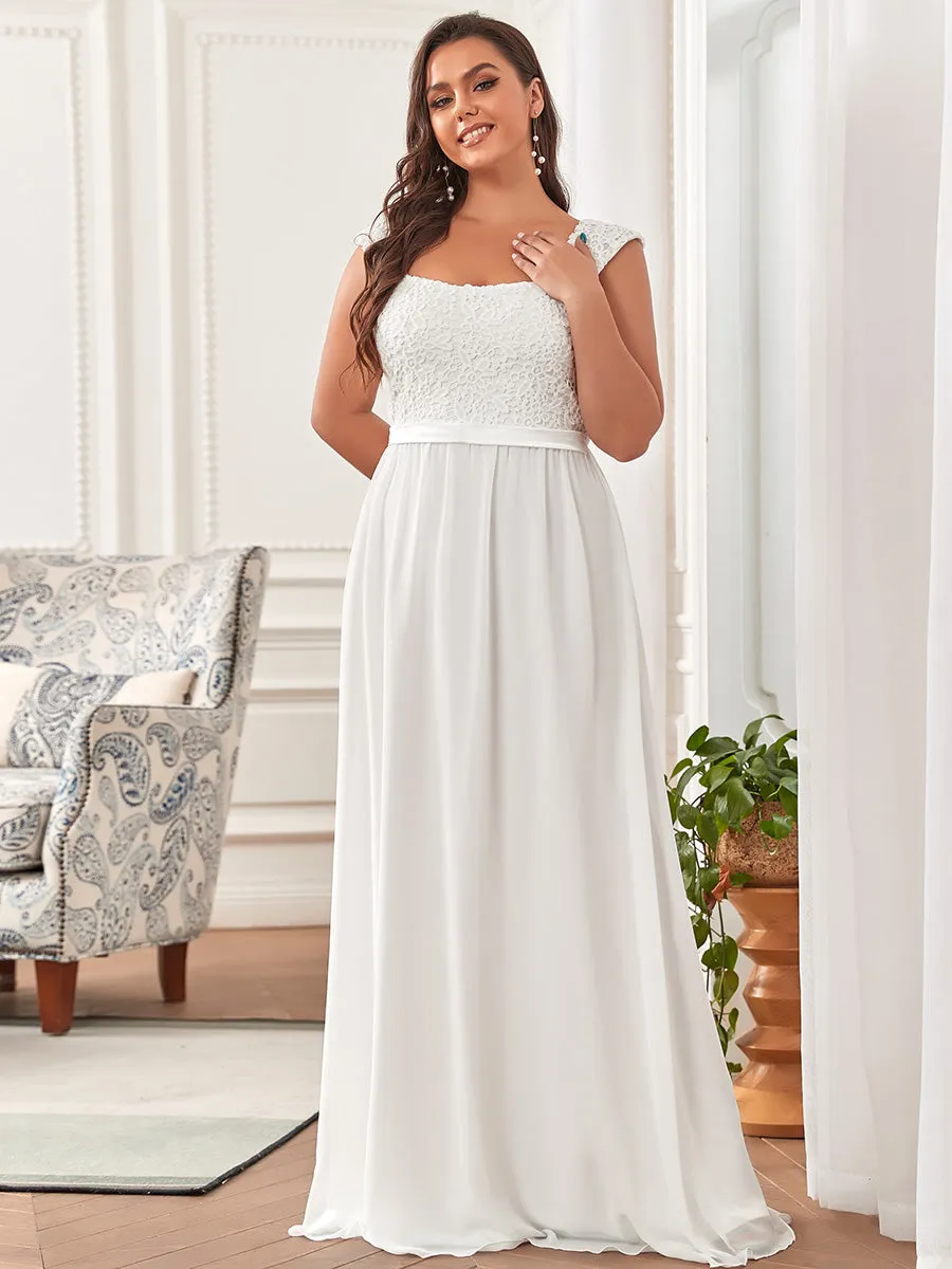 Elegant A Line Chiffon Wholesale Bridesmaid Dress With Lace Bodice EZ07704