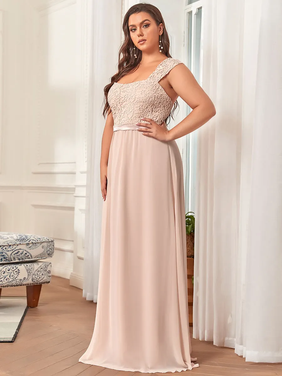 Elegant A Line Chiffon Wholesale Bridesmaid Dress With Lace Bodice EZ07704