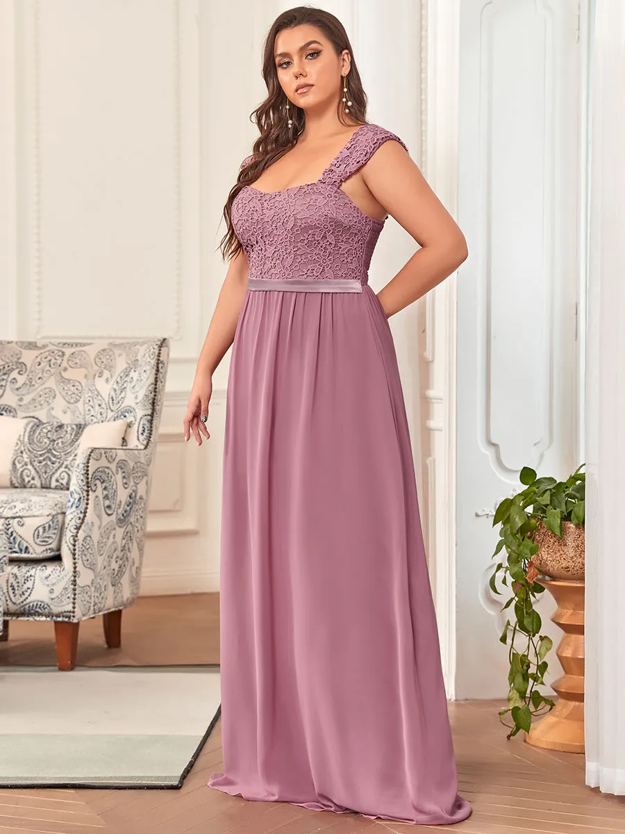 Elegant A Line Chiffon Wholesale Bridesmaid Dress With Lace Bodice EZ07704