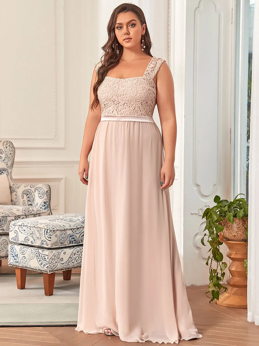 Elegant A Line Chiffon Wholesale Bridesmaid Dress With Lace Bodice EZ07704