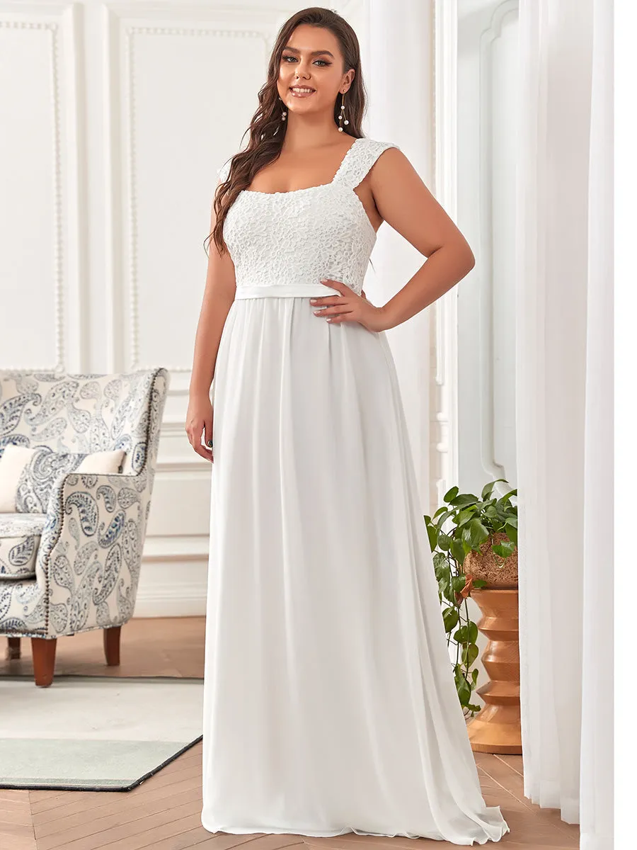 Elegant A Line Chiffon Wholesale Bridesmaid Dress With Lace Bodice EZ07704