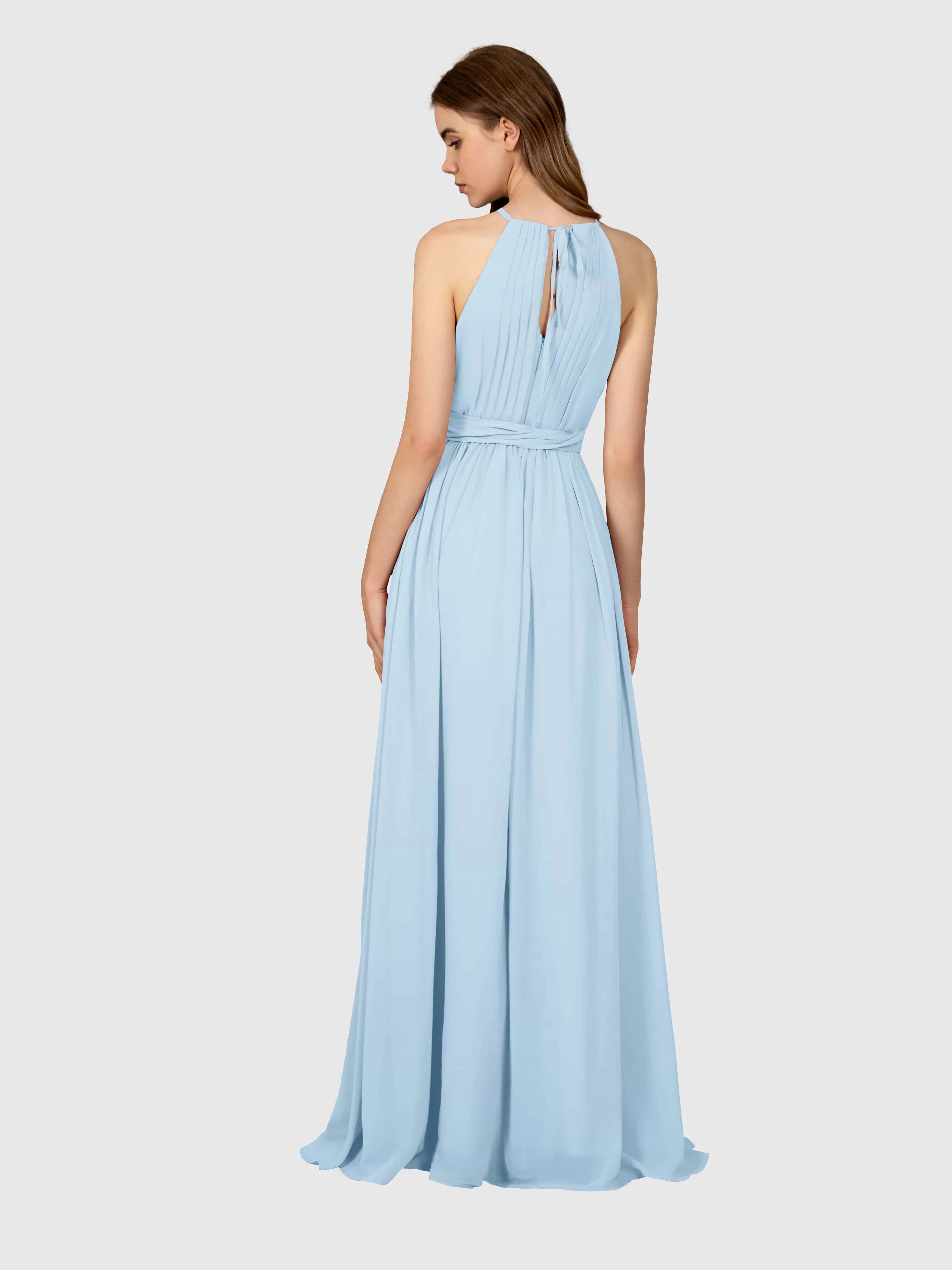 Emma Flowy Sleeveless Halter Chiffon Bridesmaid Dresses
