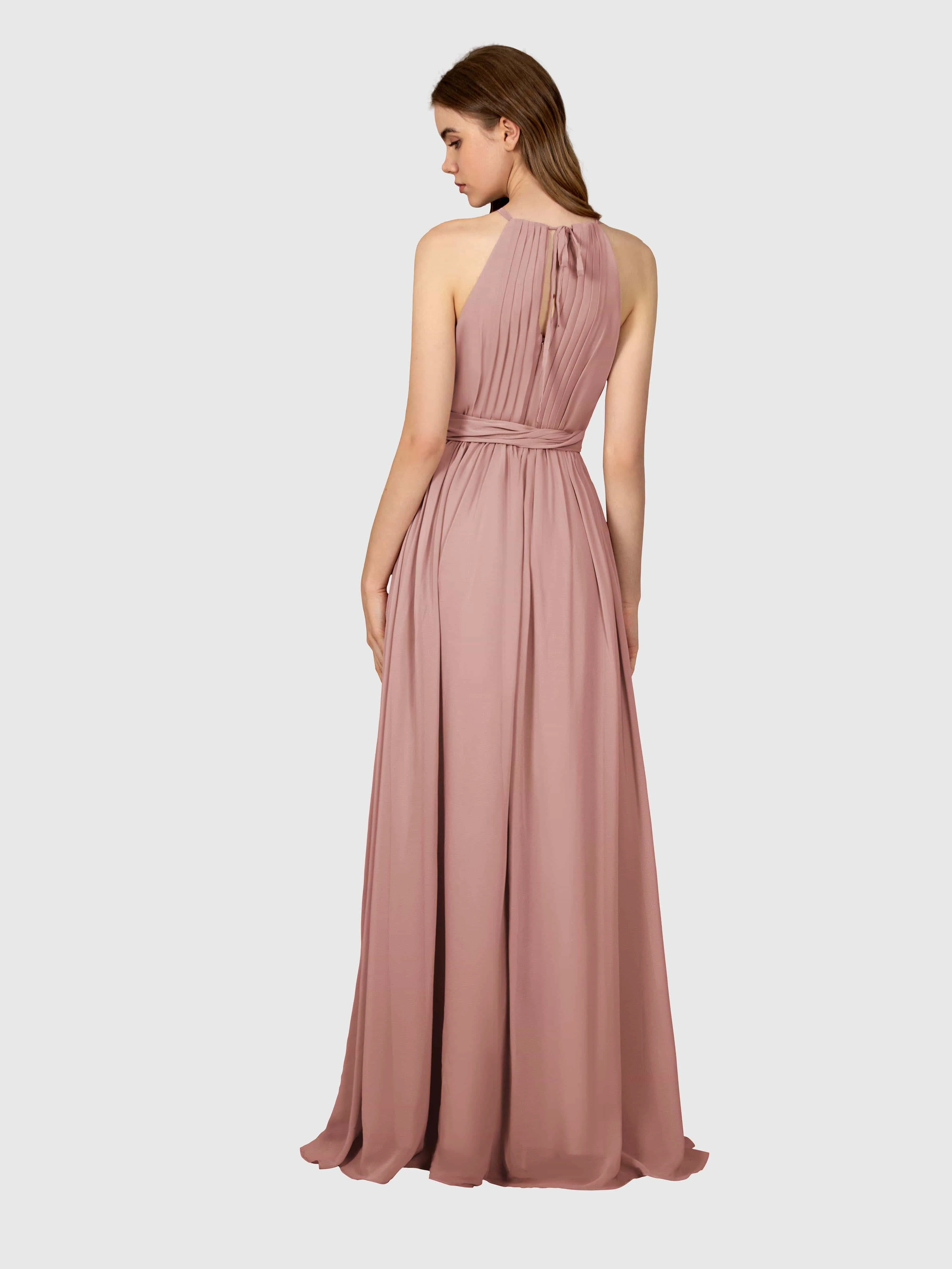 Emma Flowy Sleeveless Halter Chiffon Bridesmaid Dresses