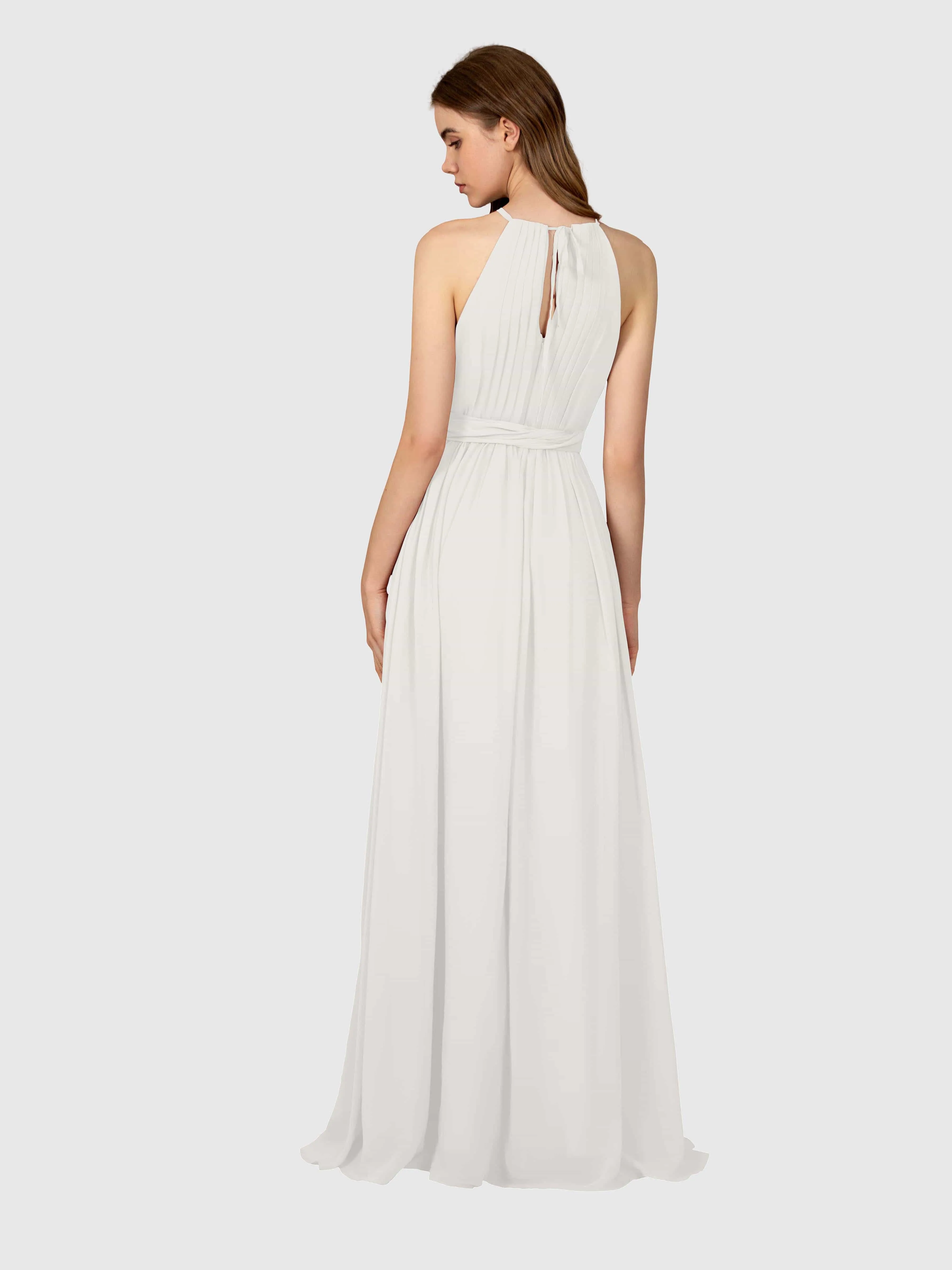 Emma Flowy Sleeveless Halter Chiffon Bridesmaid Dresses