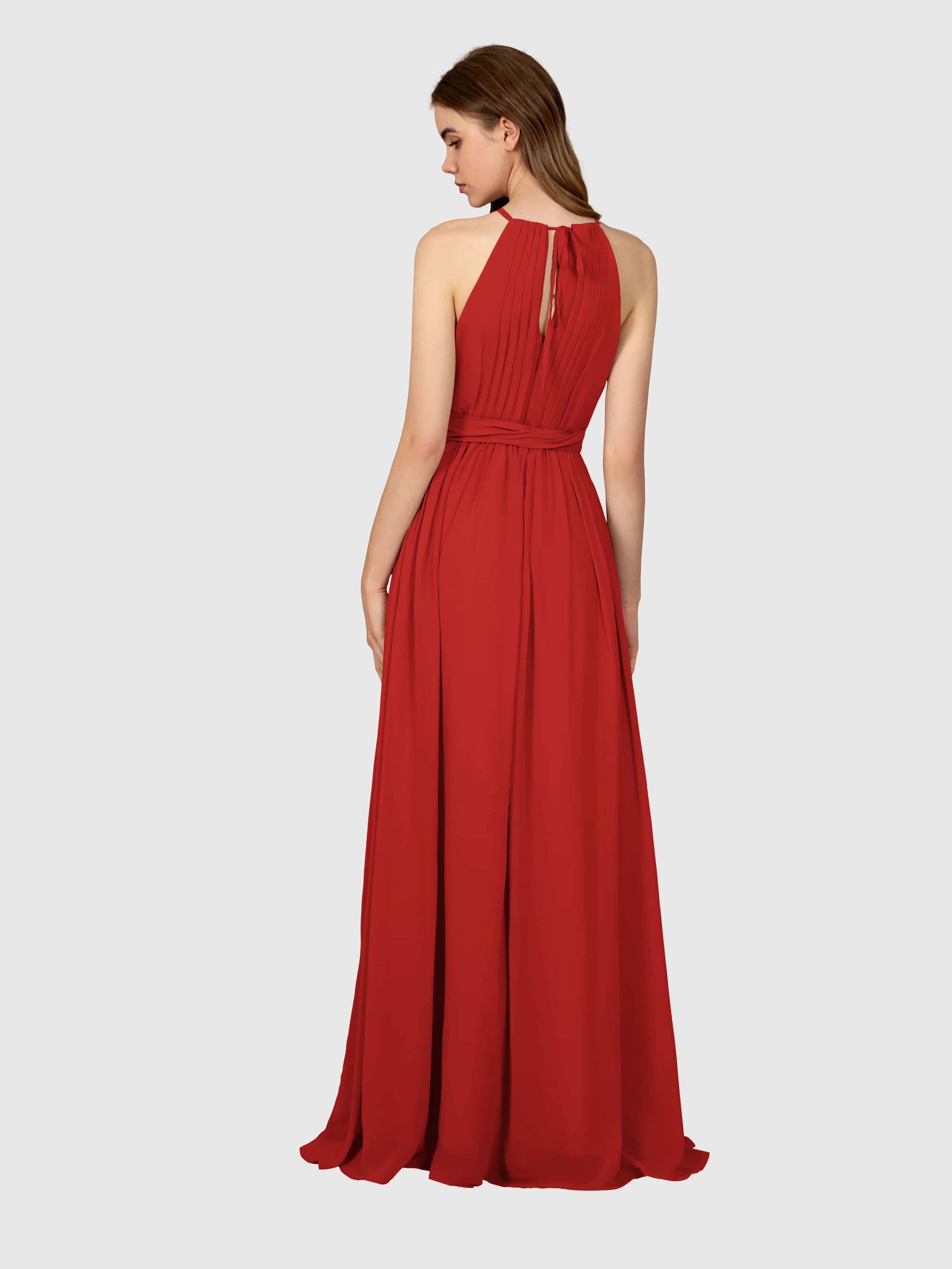 Emma Flowy Sleeveless Halter Chiffon Bridesmaid Dresses