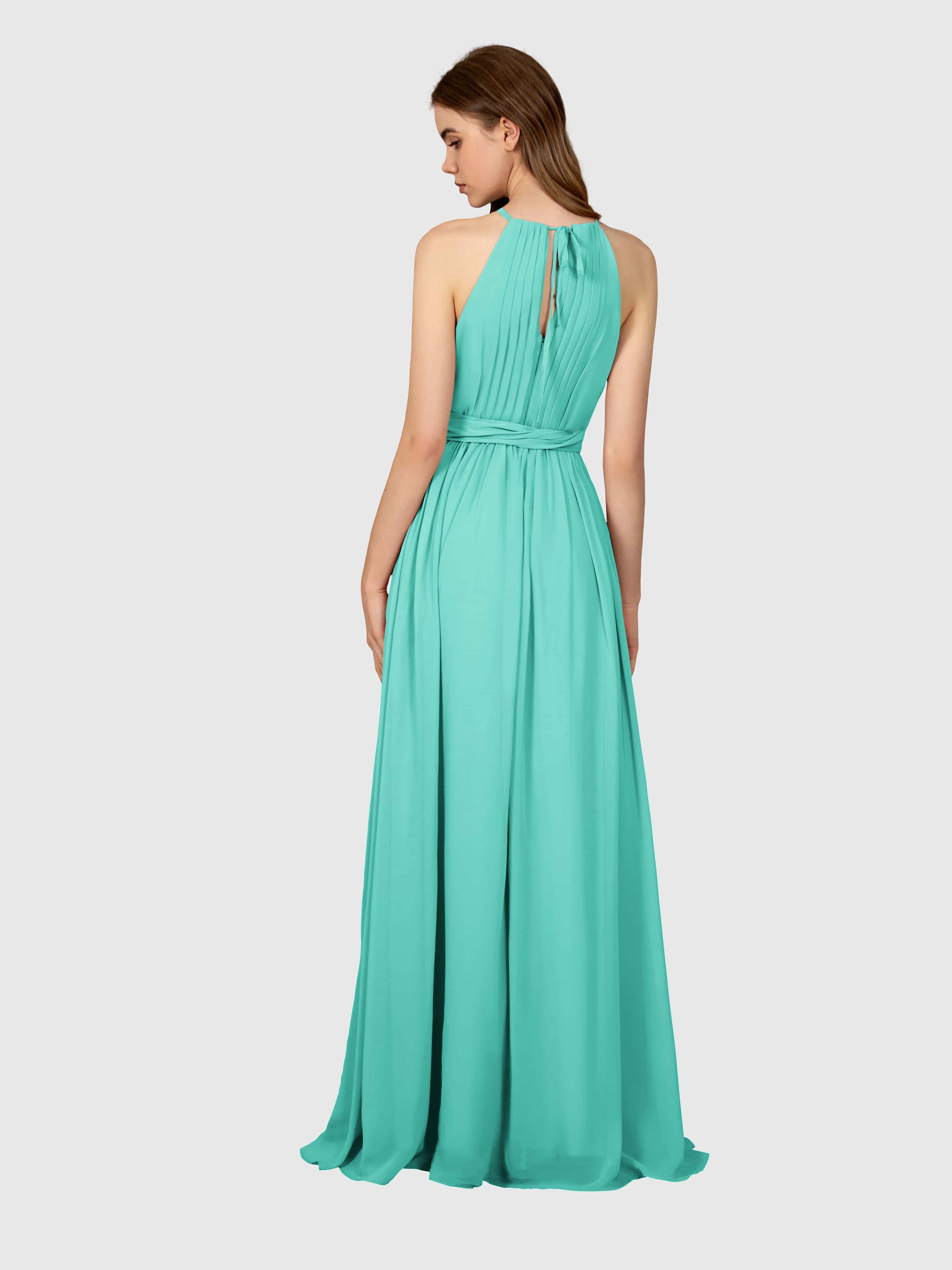 Emma Flowy Sleeveless Halter Chiffon Bridesmaid Dresses