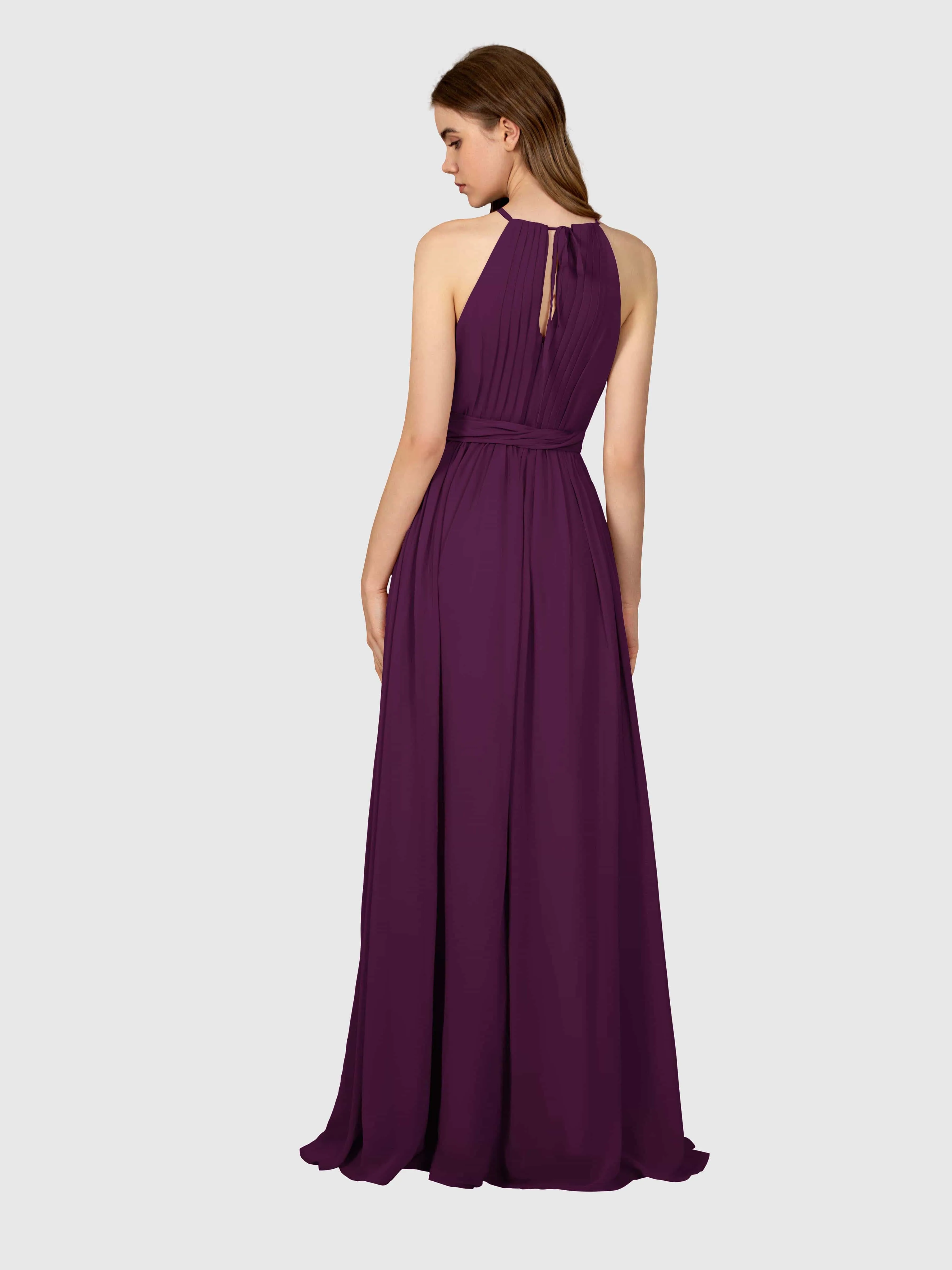 Emma Flowy Sleeveless Halter Chiffon Bridesmaid Dresses