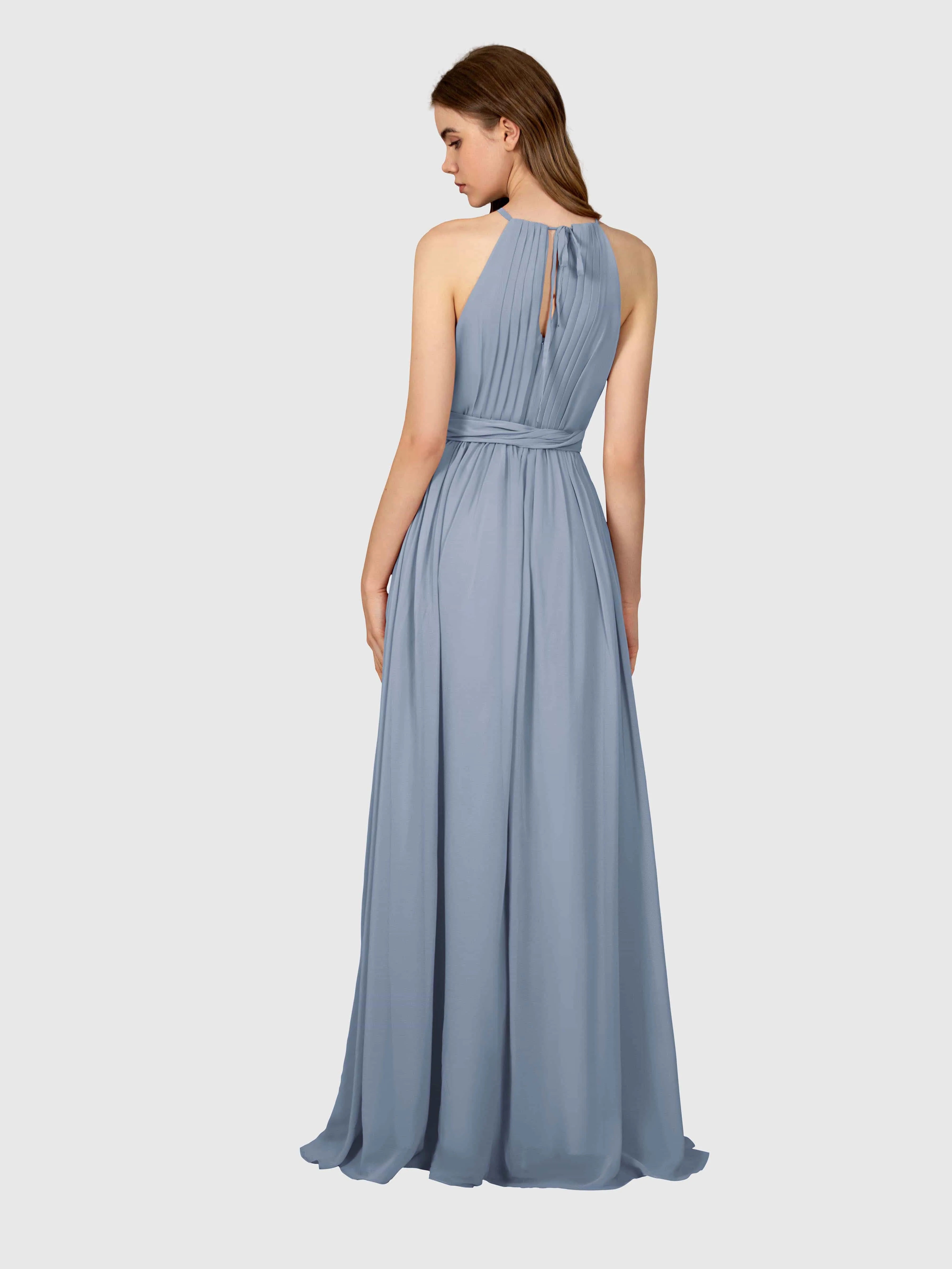 Emma Flowy Sleeveless Halter Chiffon Bridesmaid Dresses
