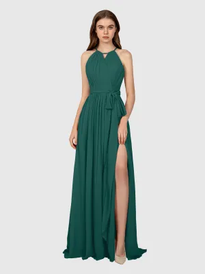 Emma Flowy Sleeveless Halter Chiffon Bridesmaid Dresses