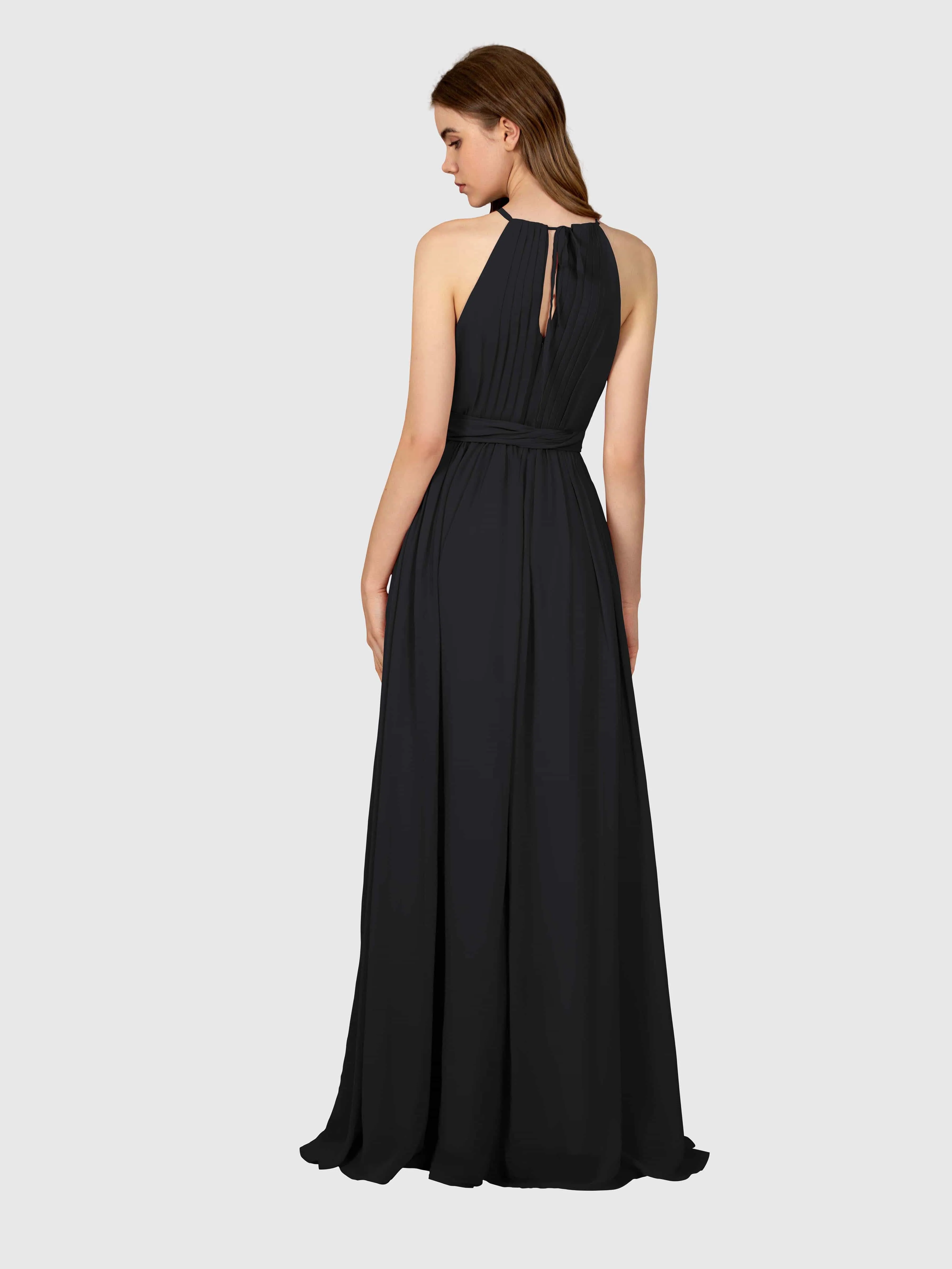 Emma Flowy Sleeveless Halter Chiffon Bridesmaid Dresses