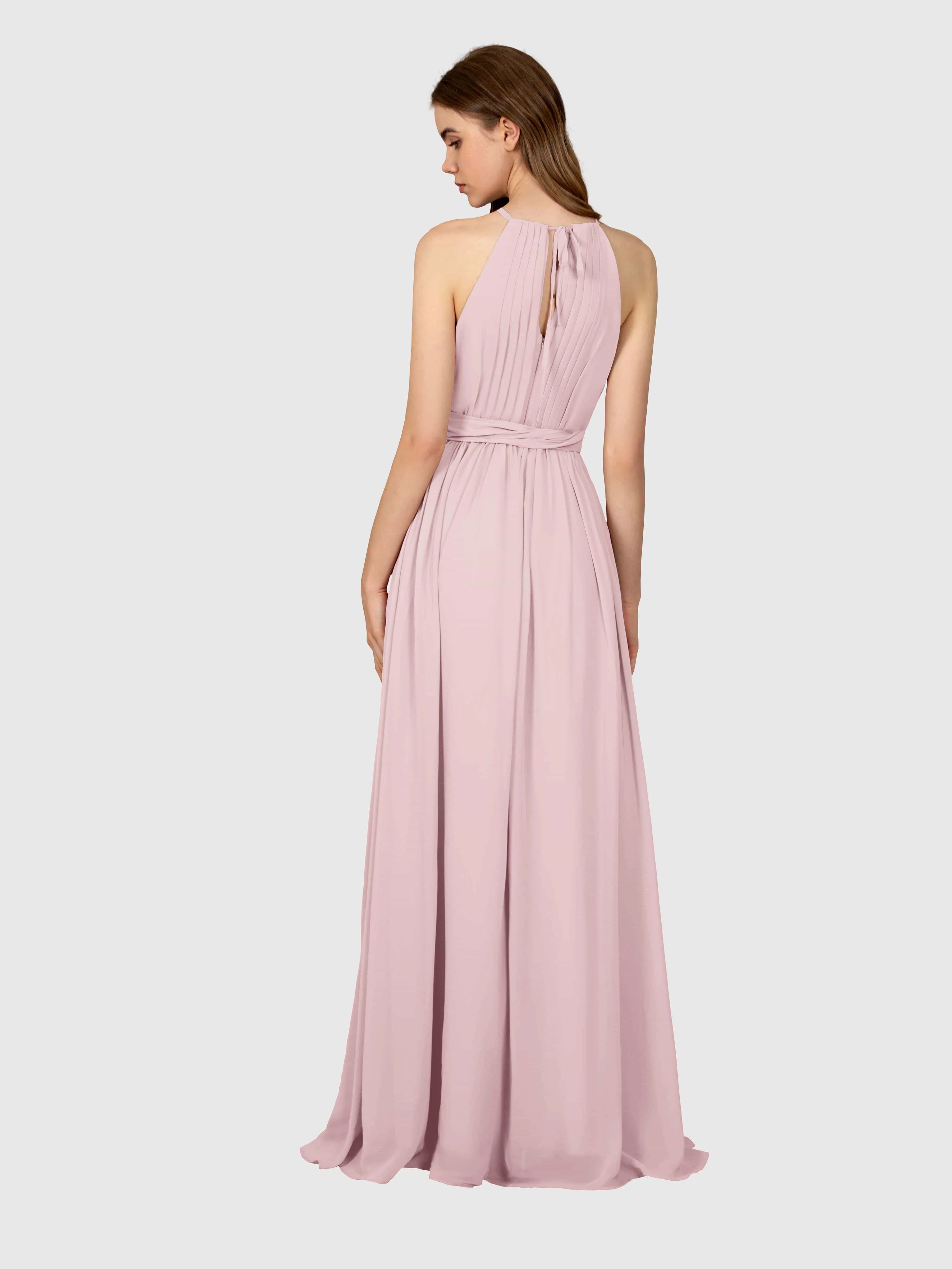 Emma Flowy Sleeveless Halter Chiffon Bridesmaid Dresses