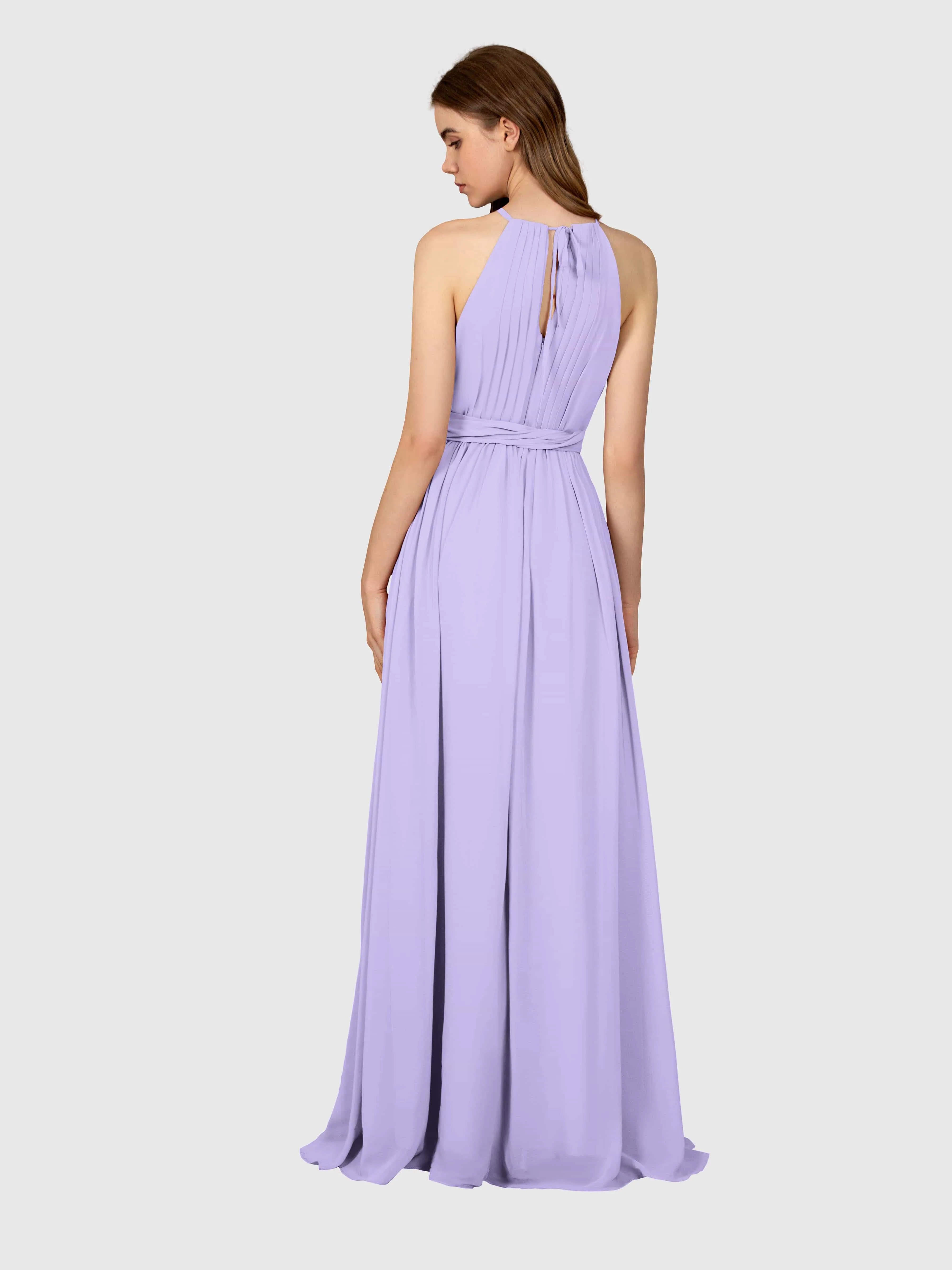 Emma Flowy Sleeveless Halter Chiffon Bridesmaid Dresses