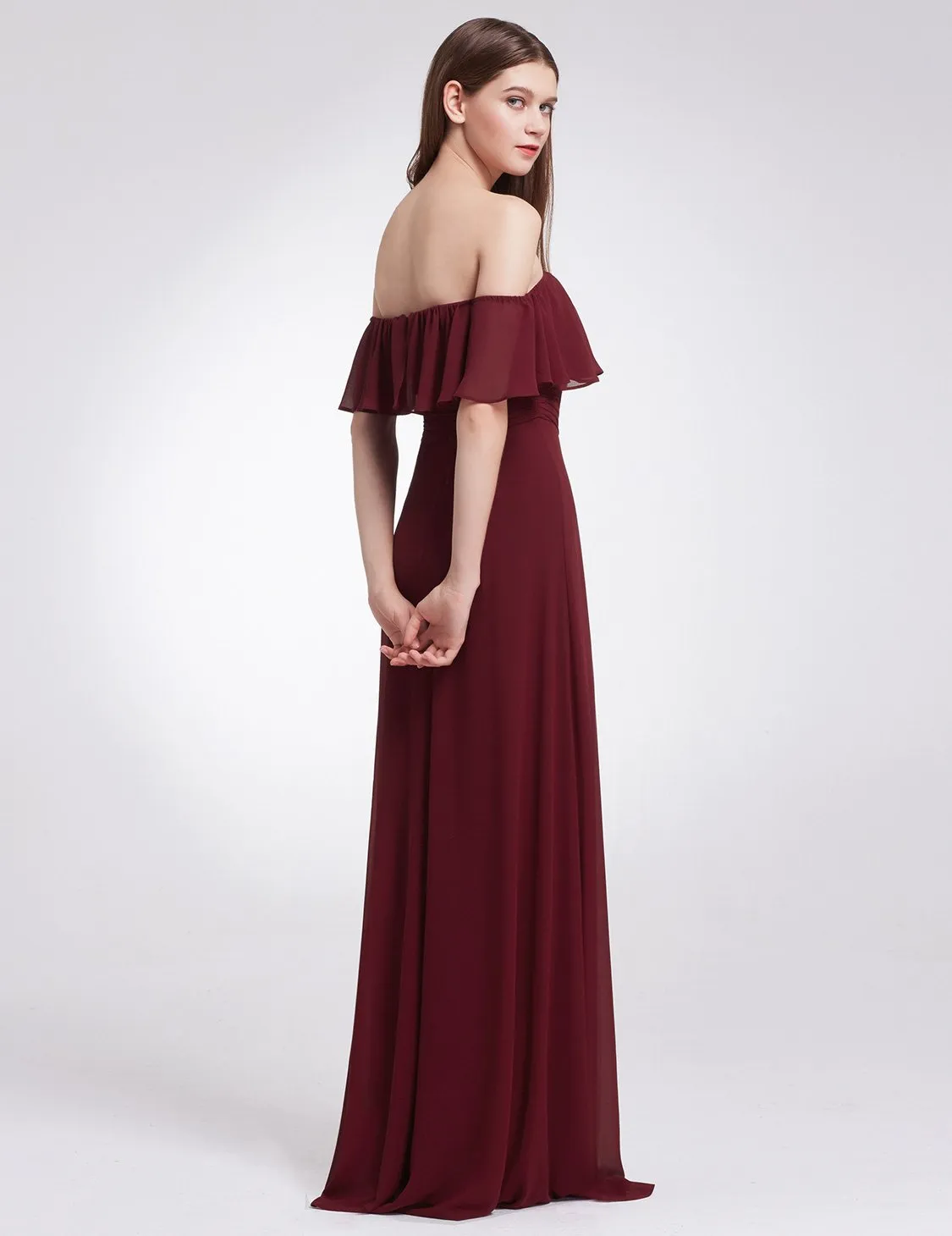Ever-Pretty Women's Elegant Off Shoulder Ruffles High Split Bridesmaids Dress EP07171