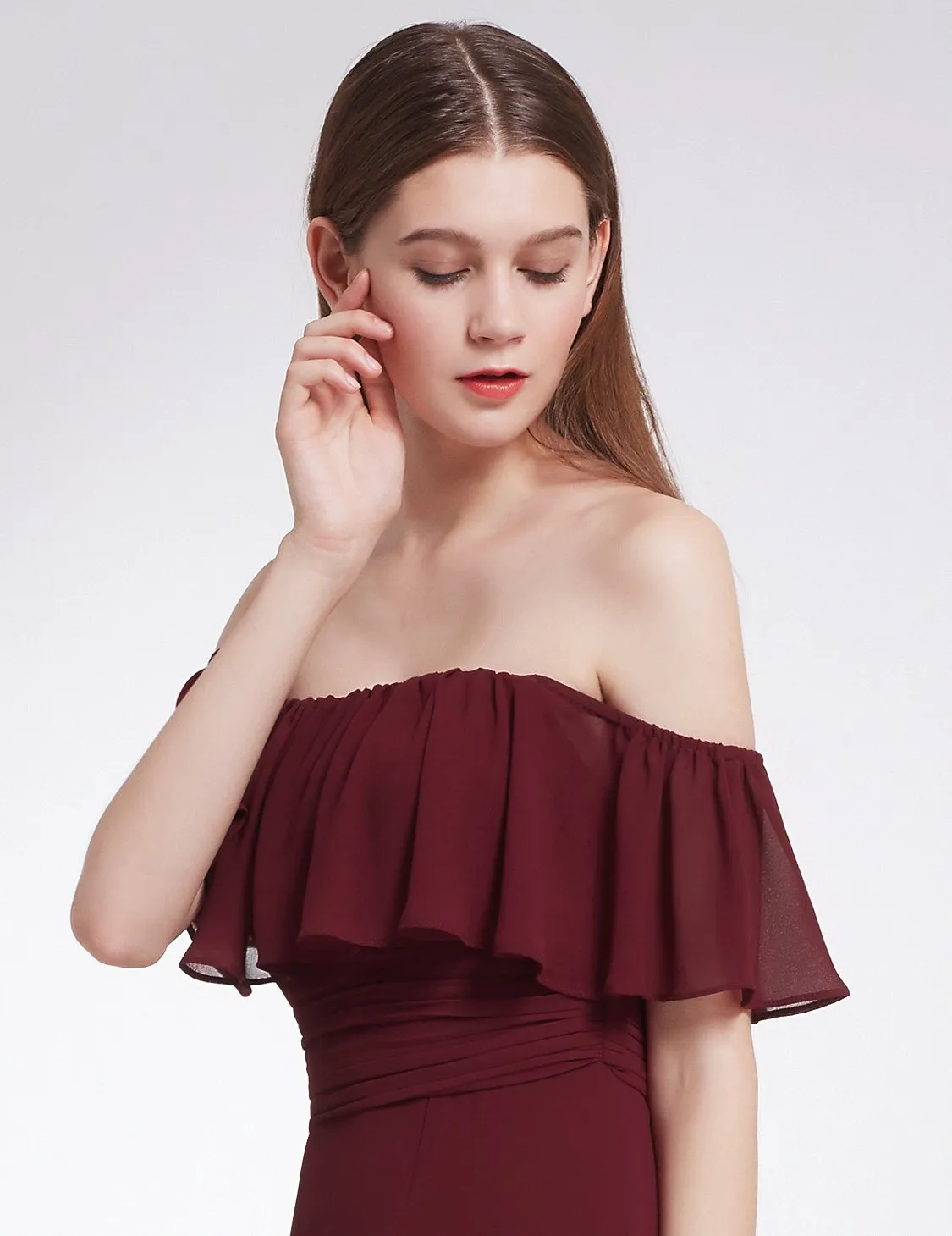 Ever-Pretty Women's Elegant Off Shoulder Ruffles High Split Bridesmaids Dress EP07171