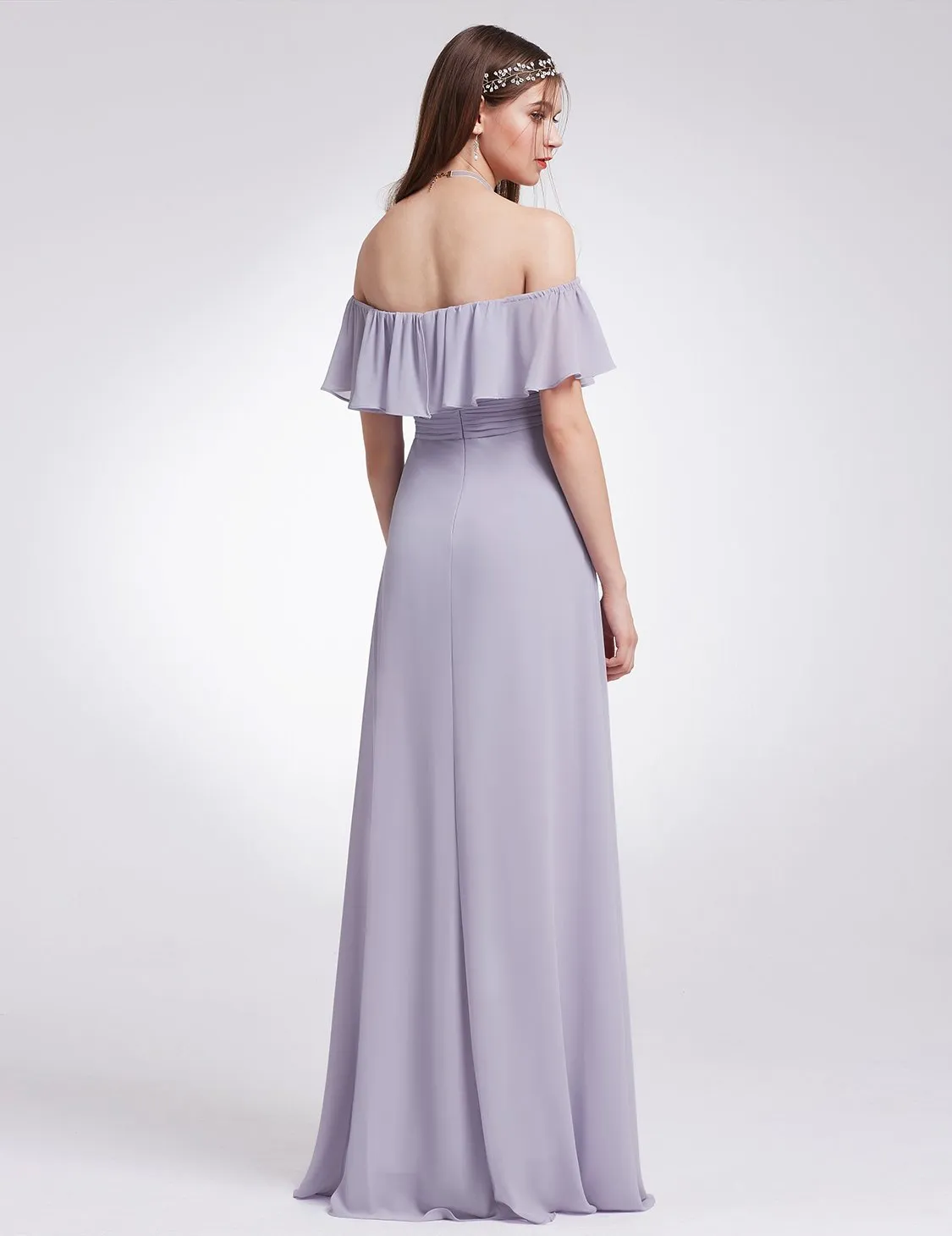 Ever-Pretty Women's Elegant Off Shoulder Ruffles High Split Bridesmaids Dress EP07171